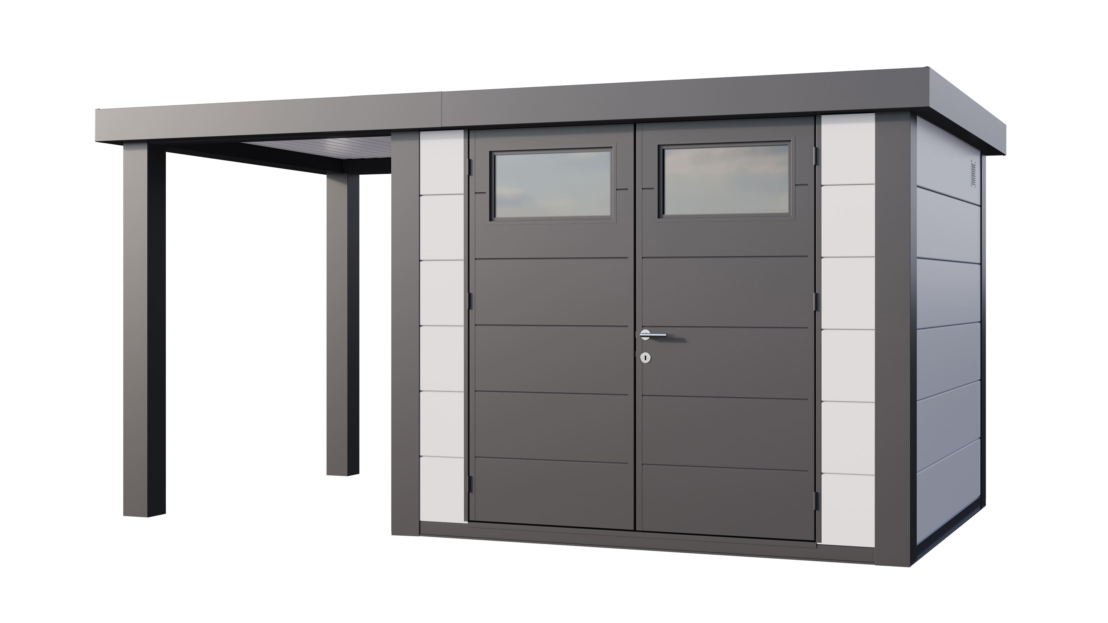 Telluria Classico 2724 tuinhuis inclusief open lounge - 436 x 238 cm - wit/antraciet