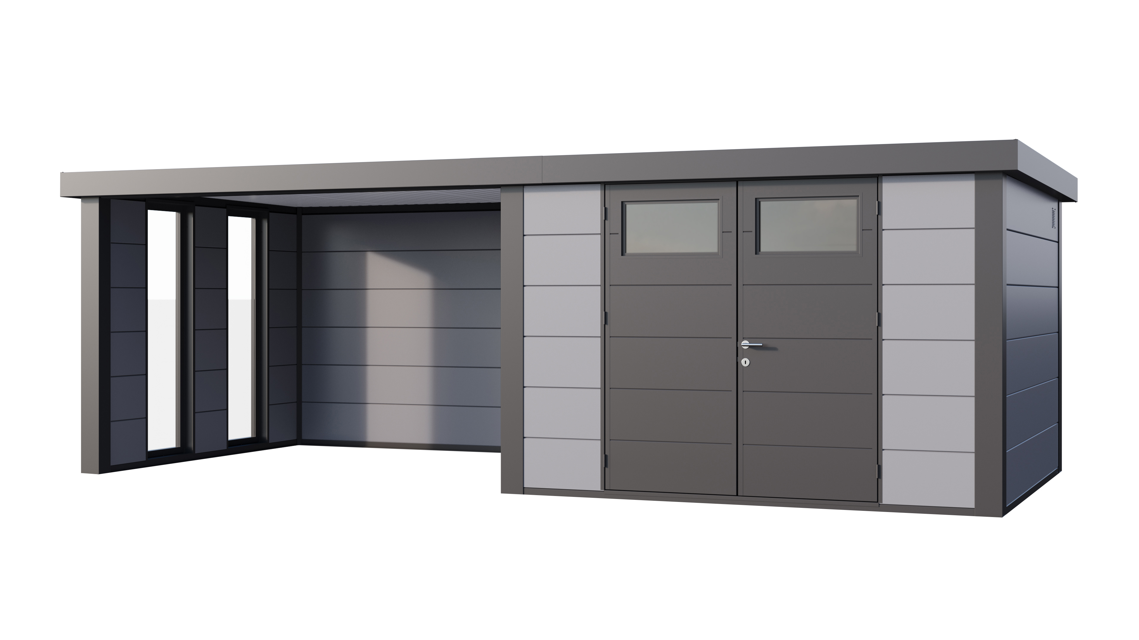 Telluria Classico 3330 tuinhuis inclusief dichte lounge - 672 x 298 cm - lichtgrijs/antraciet