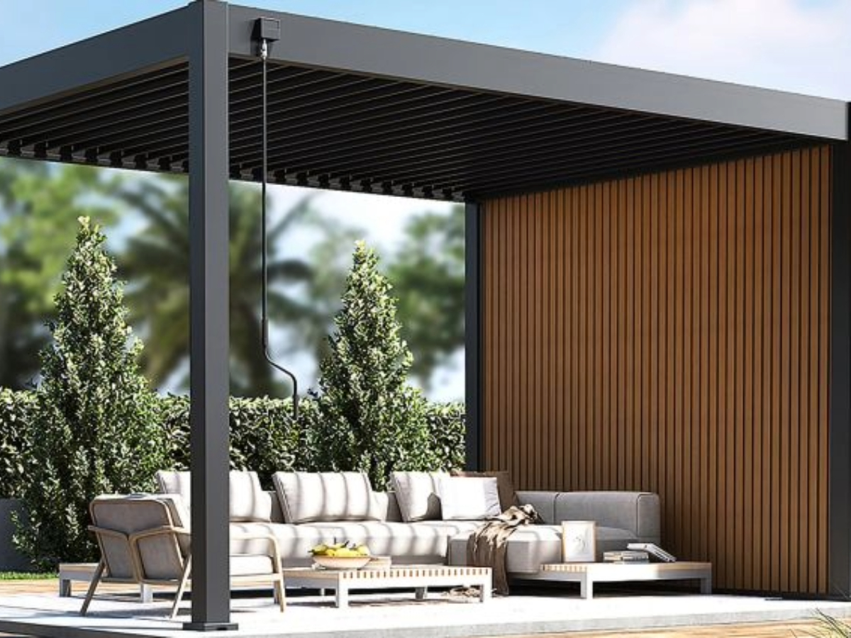 Orion composietwand - 360x236 cm - Voor 3,6 meter zijkant - Houtlook