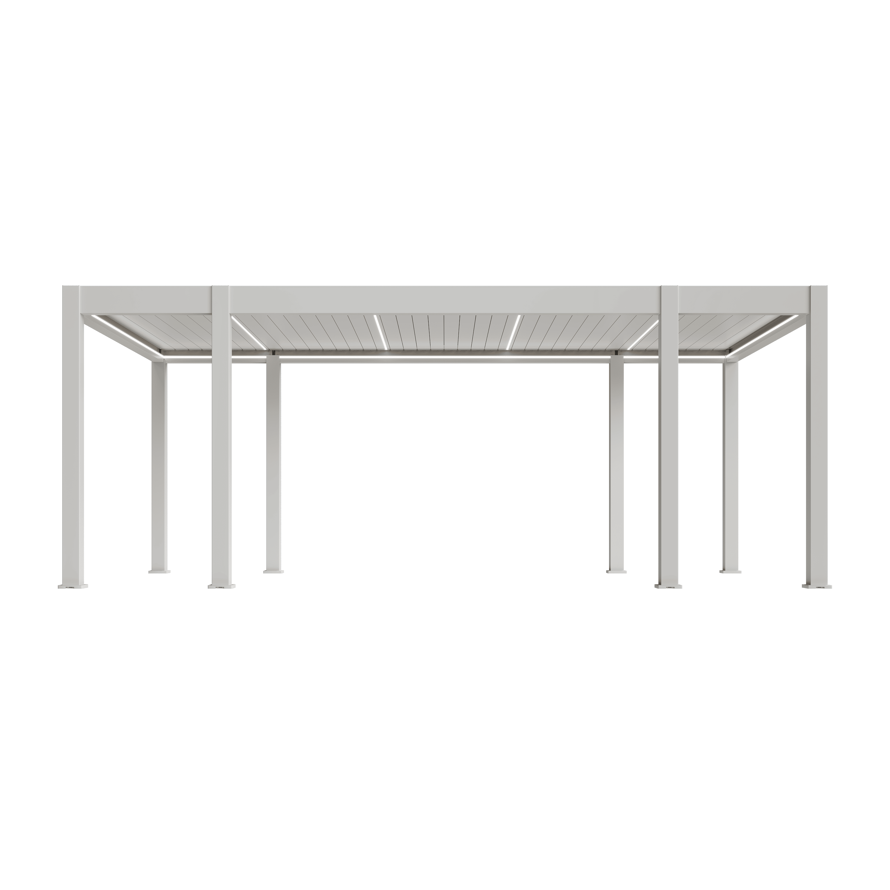 Orion Prestige overkapping - E-LED - 360x657 cm - Wit - Met elektrisch lamellendak en LED