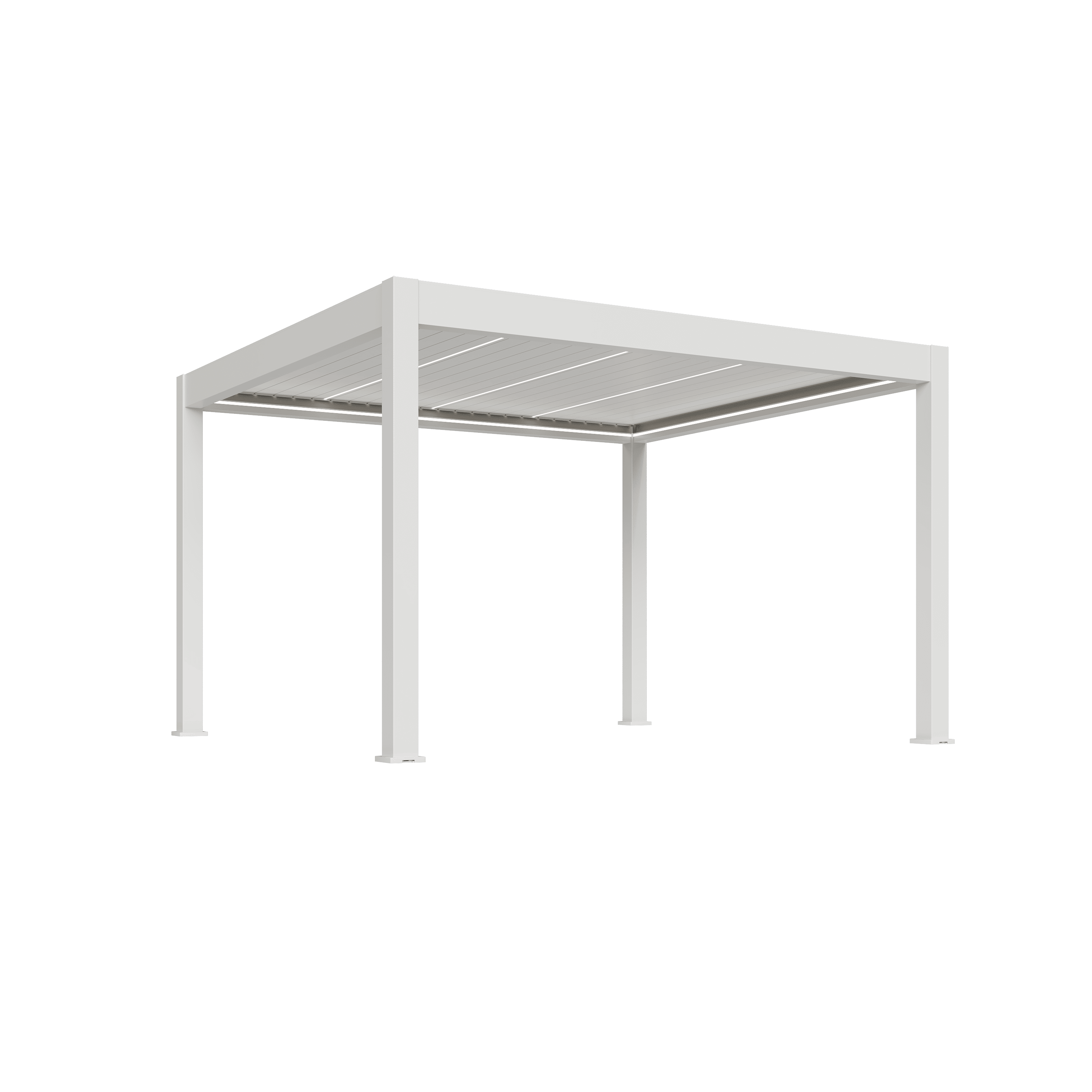 Orion Prestige overkapping - E-LED - 400x400 cm - Wit - Met elektrisch lamellendak en LED