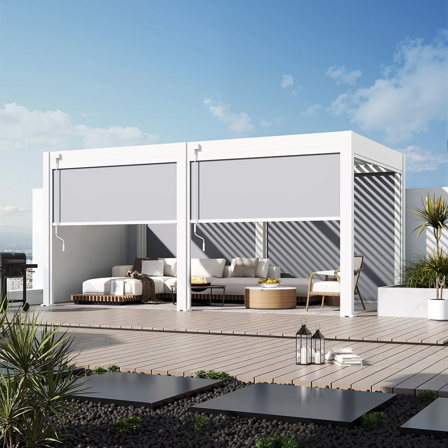 Orion windscherm - 400 cm - Wit