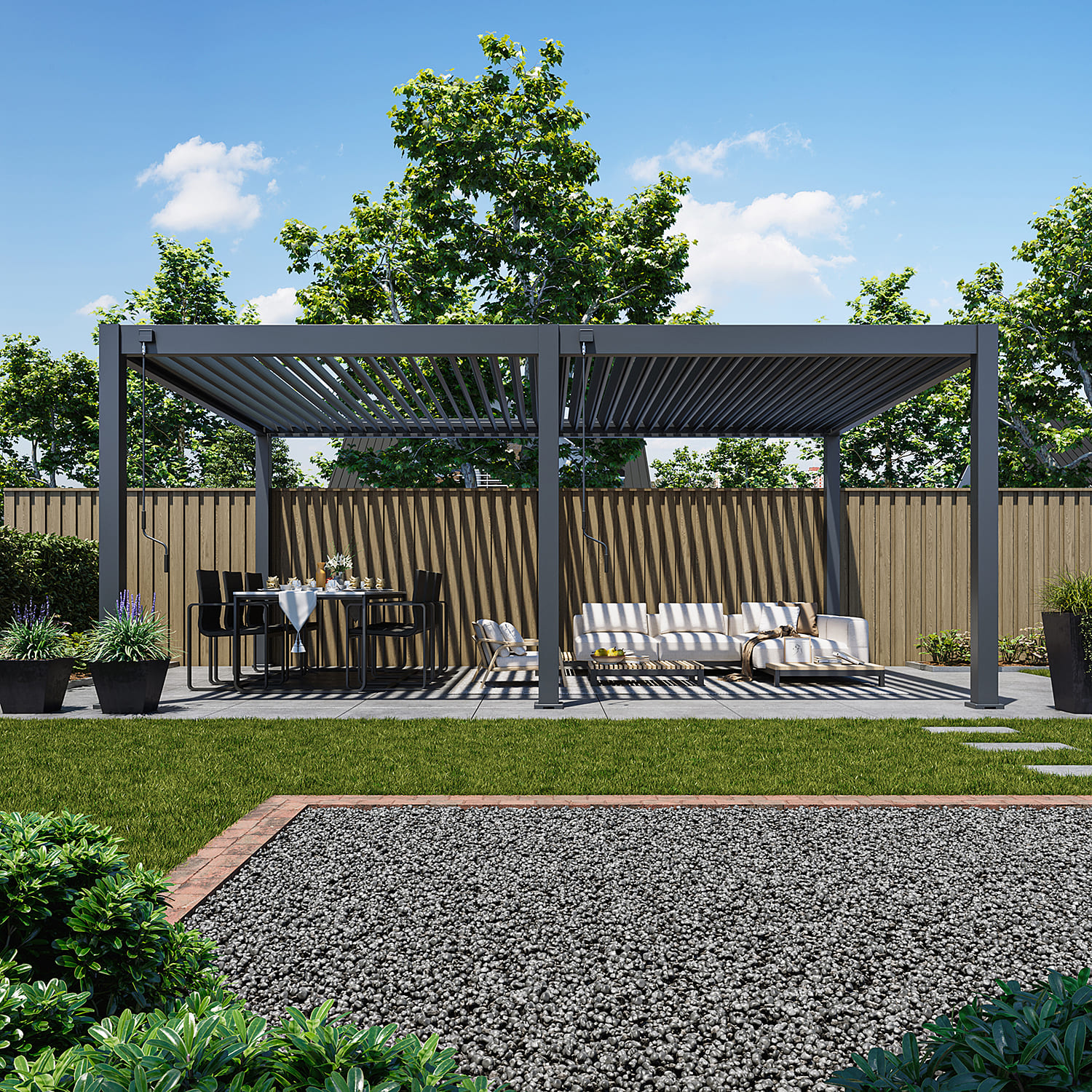 Orion Premium overkapping - 400x600 cm - Antraciet