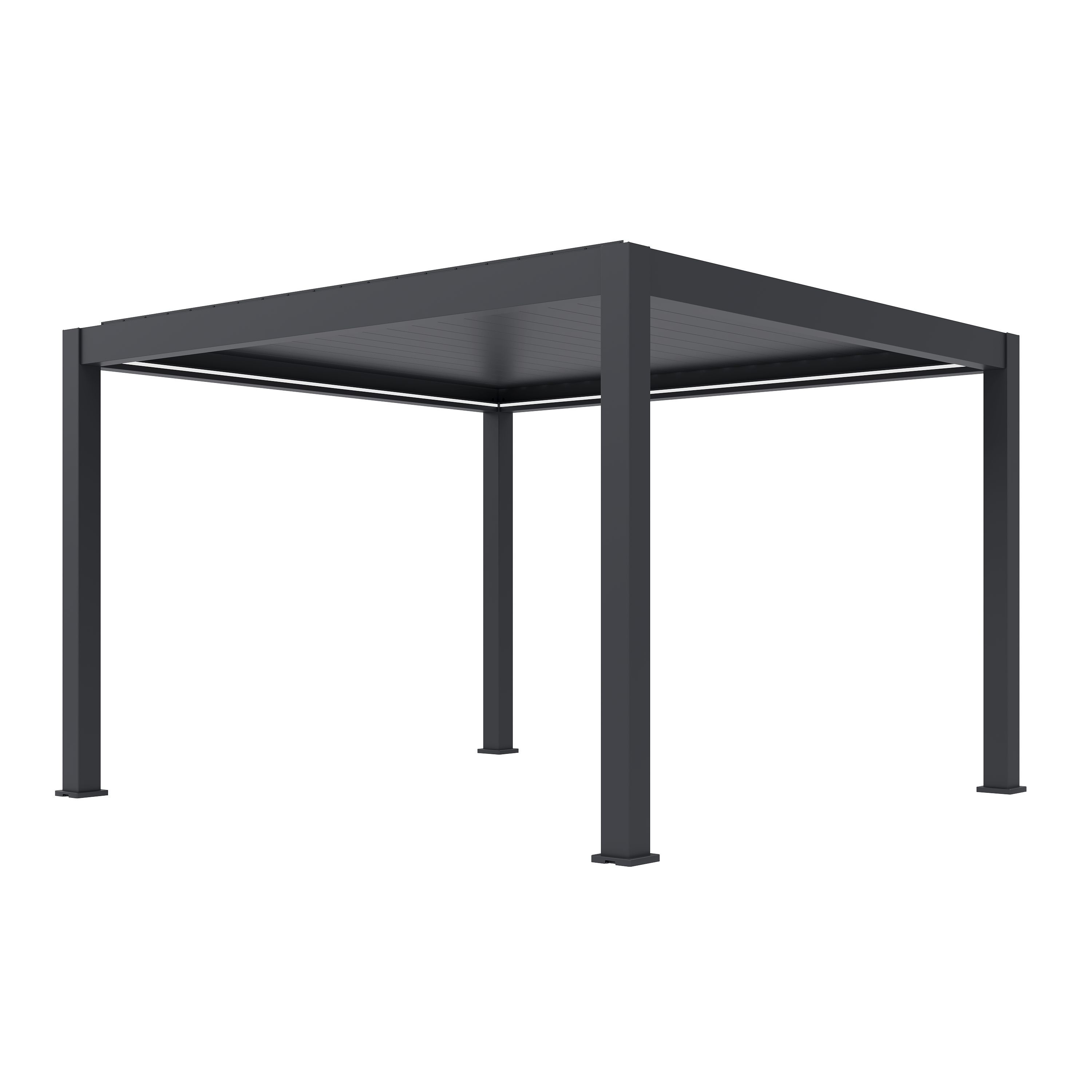 Orion Prestige overkapping - E-LED met elektrisch lamellendak en LED verlichting - 360x400 cm - Antraciet