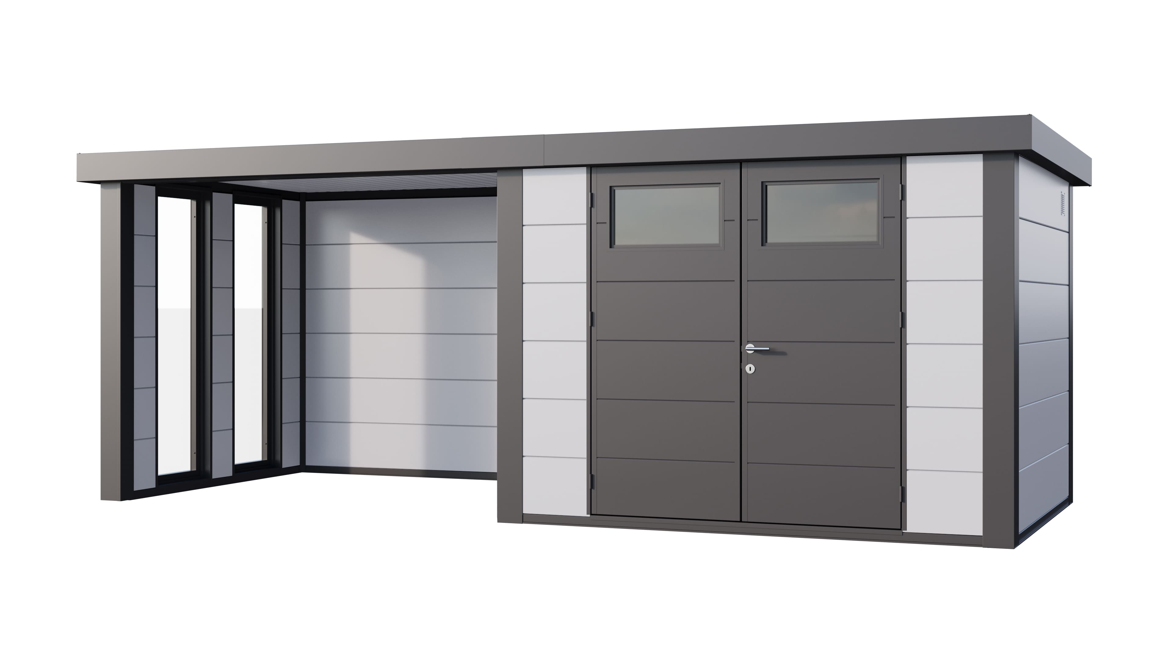 Telluria Classico 3024 tuinhuis inclusief dichte lounge - 582 x 238 cm - wit/antraciet