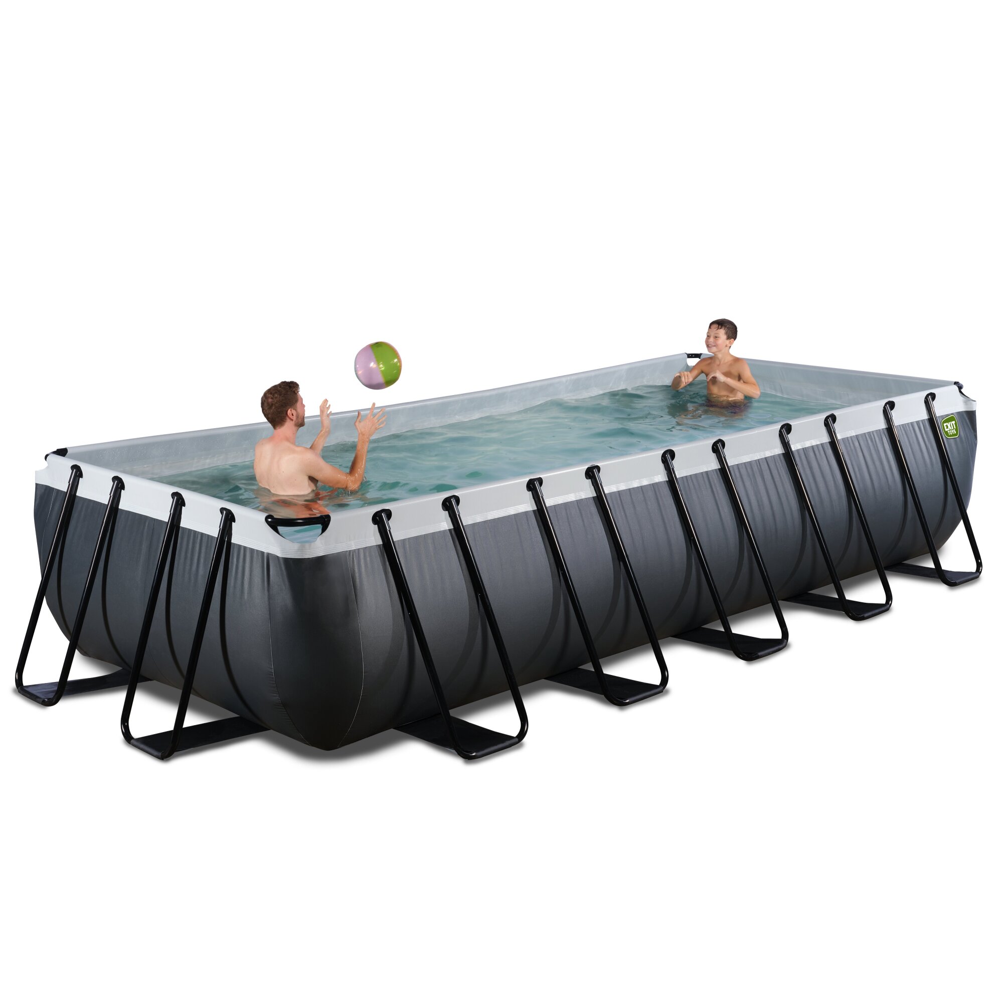 EXIT Black Leather zwembad 540 x 250 x 100 cm met zandfilterpomp en trap EXIT Black Leather zwembad 540 x 250 x 100 cm met zandfilterpomp en trap