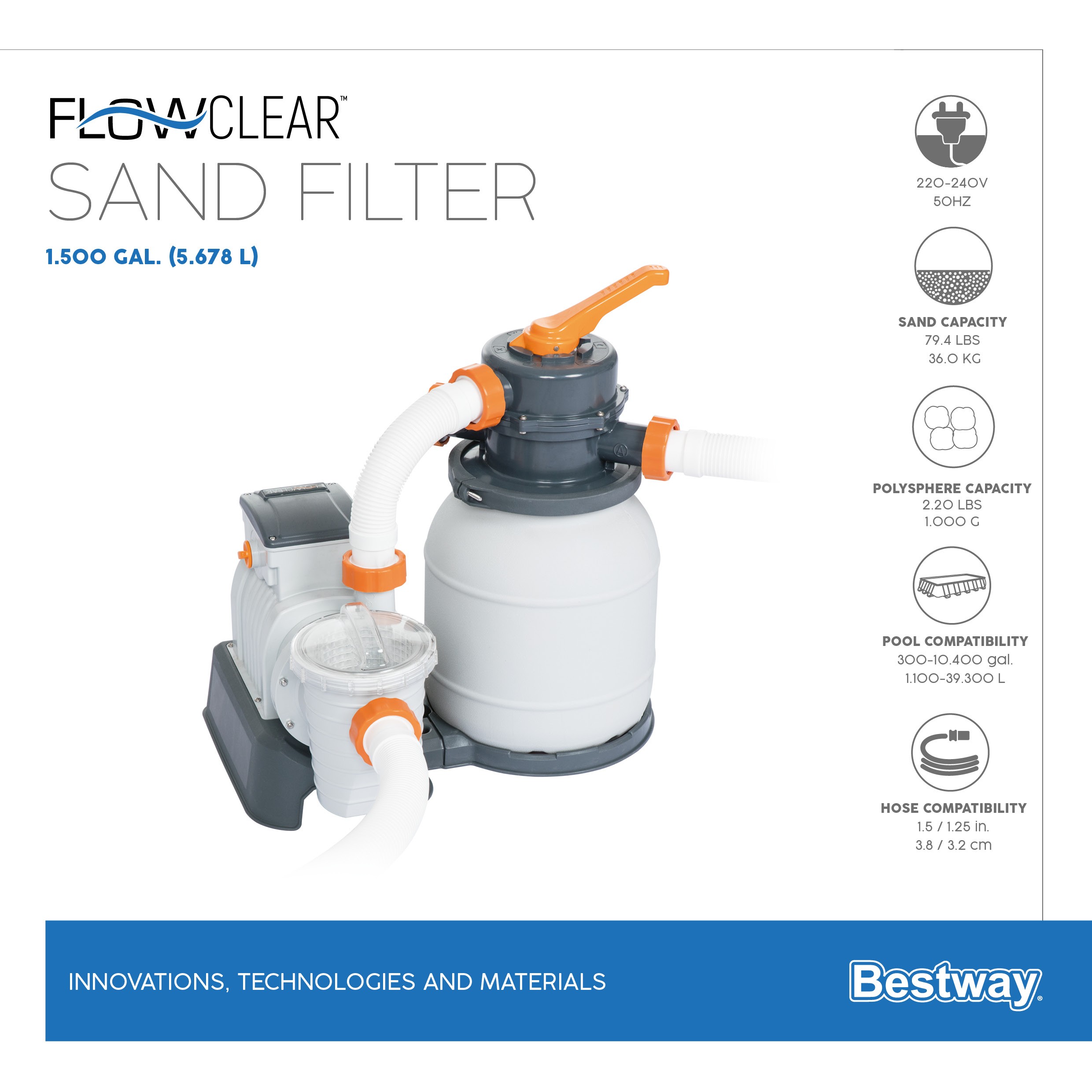 Bestway Flowclear zandfilterpomp 5,7 m3/uur
