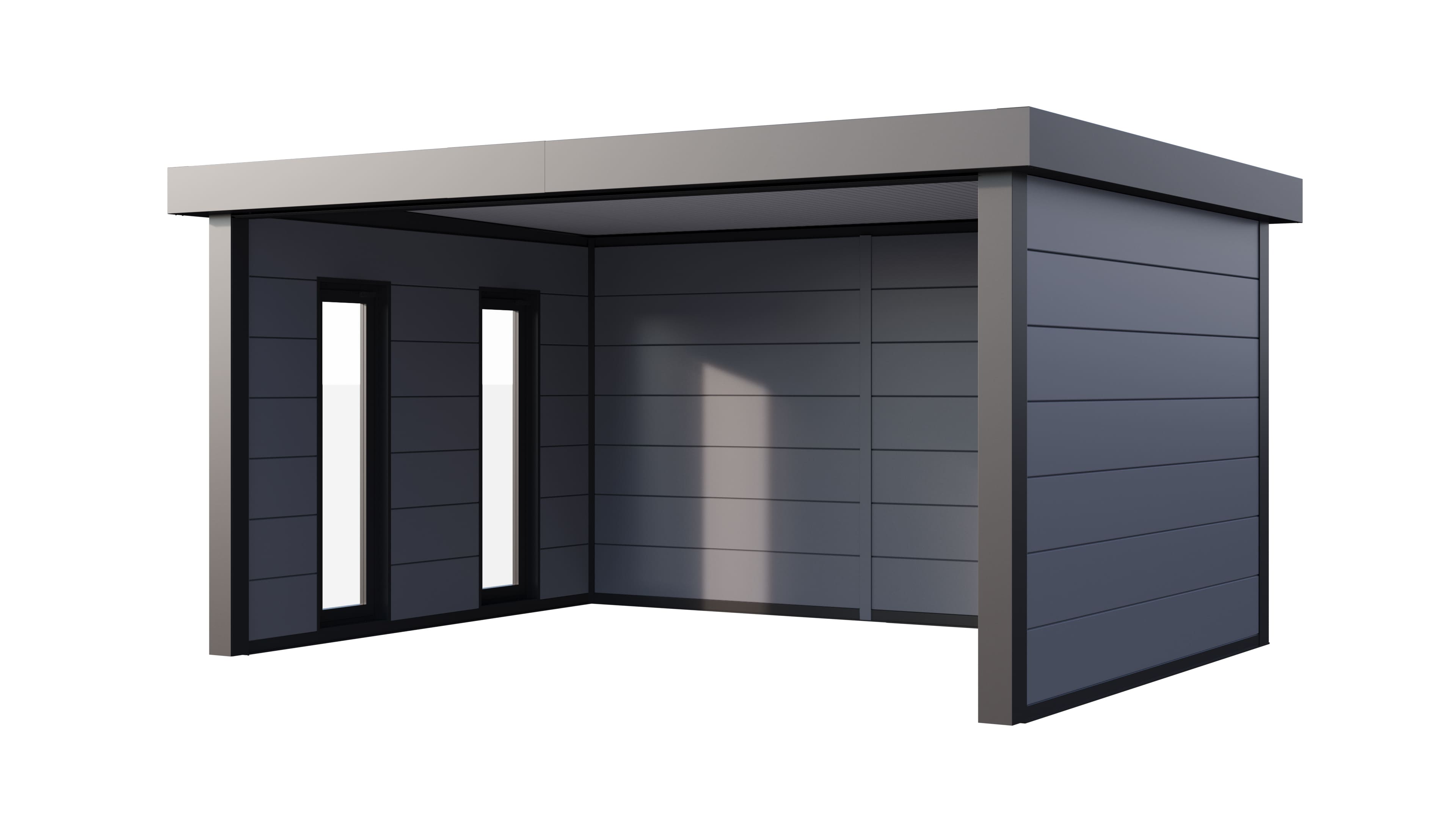 Telluria Singolo 4836 tuinhuis - 478 x 358 cm - lichtgrijs - ramen links