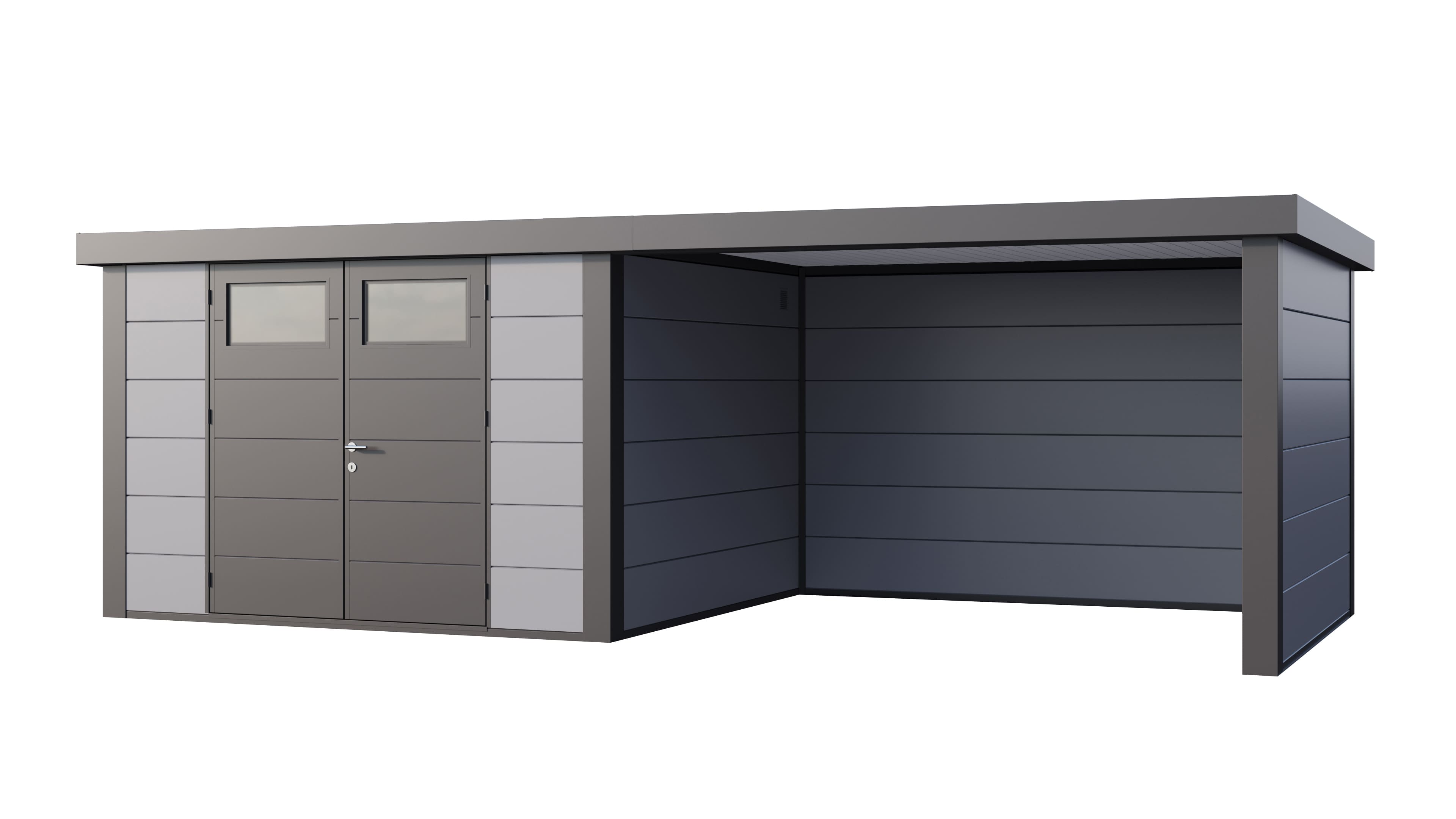 Telluria Classico 3330 tuinhuis inclusief dichte lounge - 672 x 298 cm - lichtgrijs/antraciet