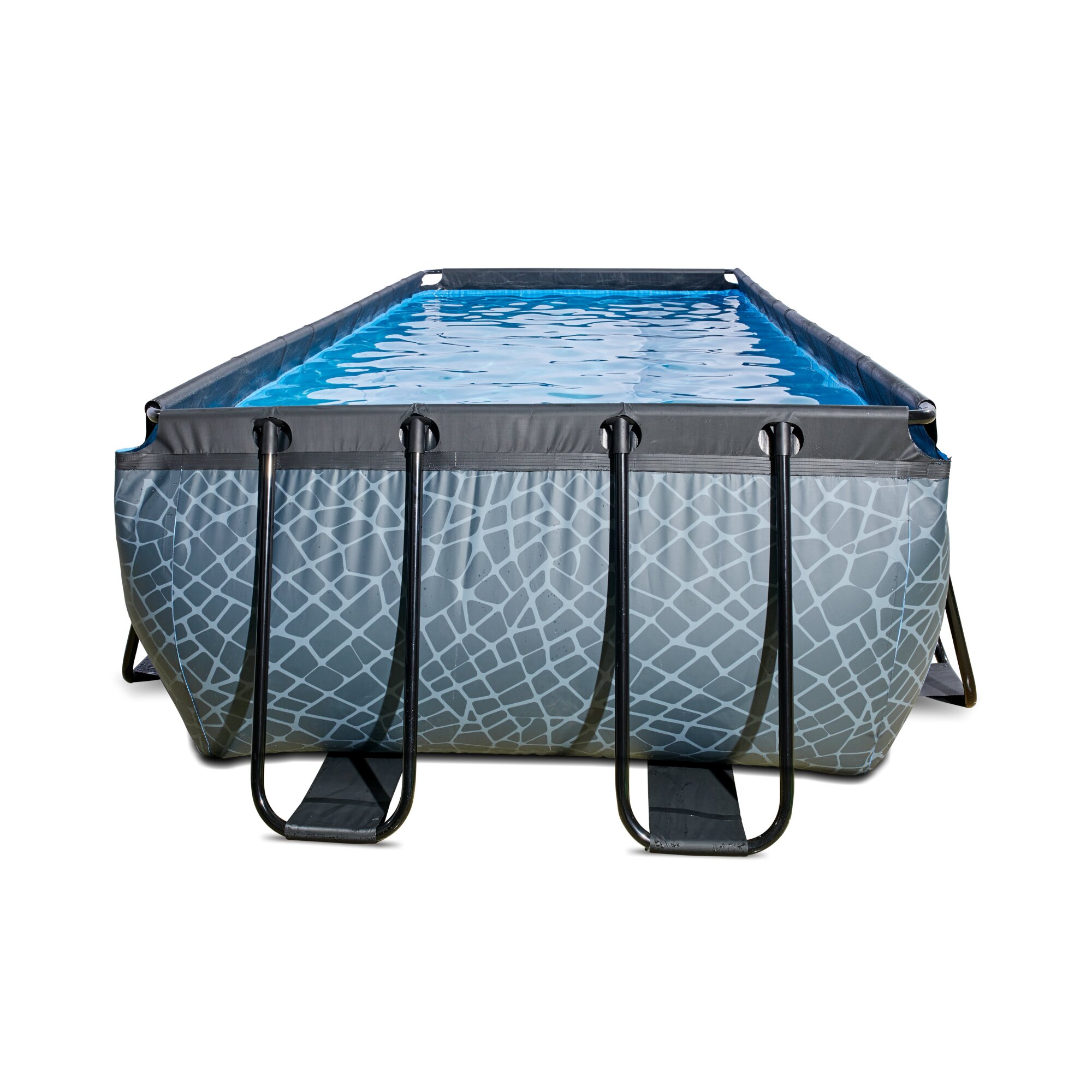 EXIT Stone zwembad 400 x 200 x 122 cm met zandfilterpomp en trap EXIT Stone zwembad 400 x 200 x 122 cm met zandfilterpomp en trap