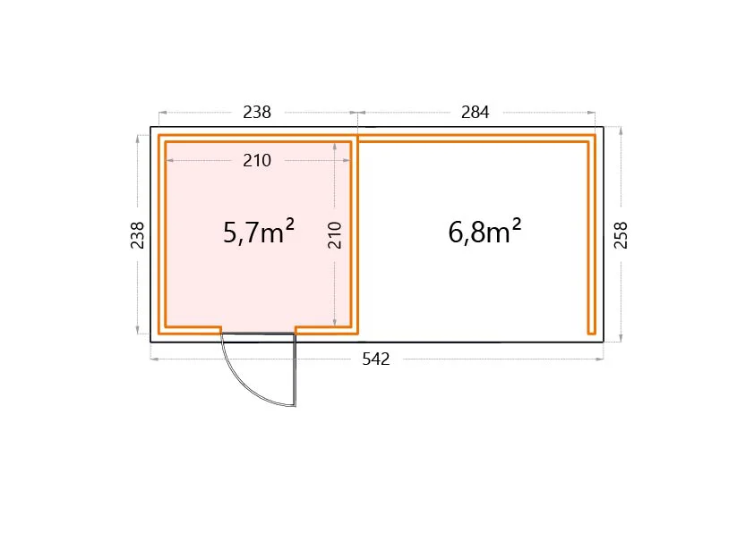 Telluria Classico 2424 tuinhuis inclusief dichte lounge - 522 x 238 cm - wit