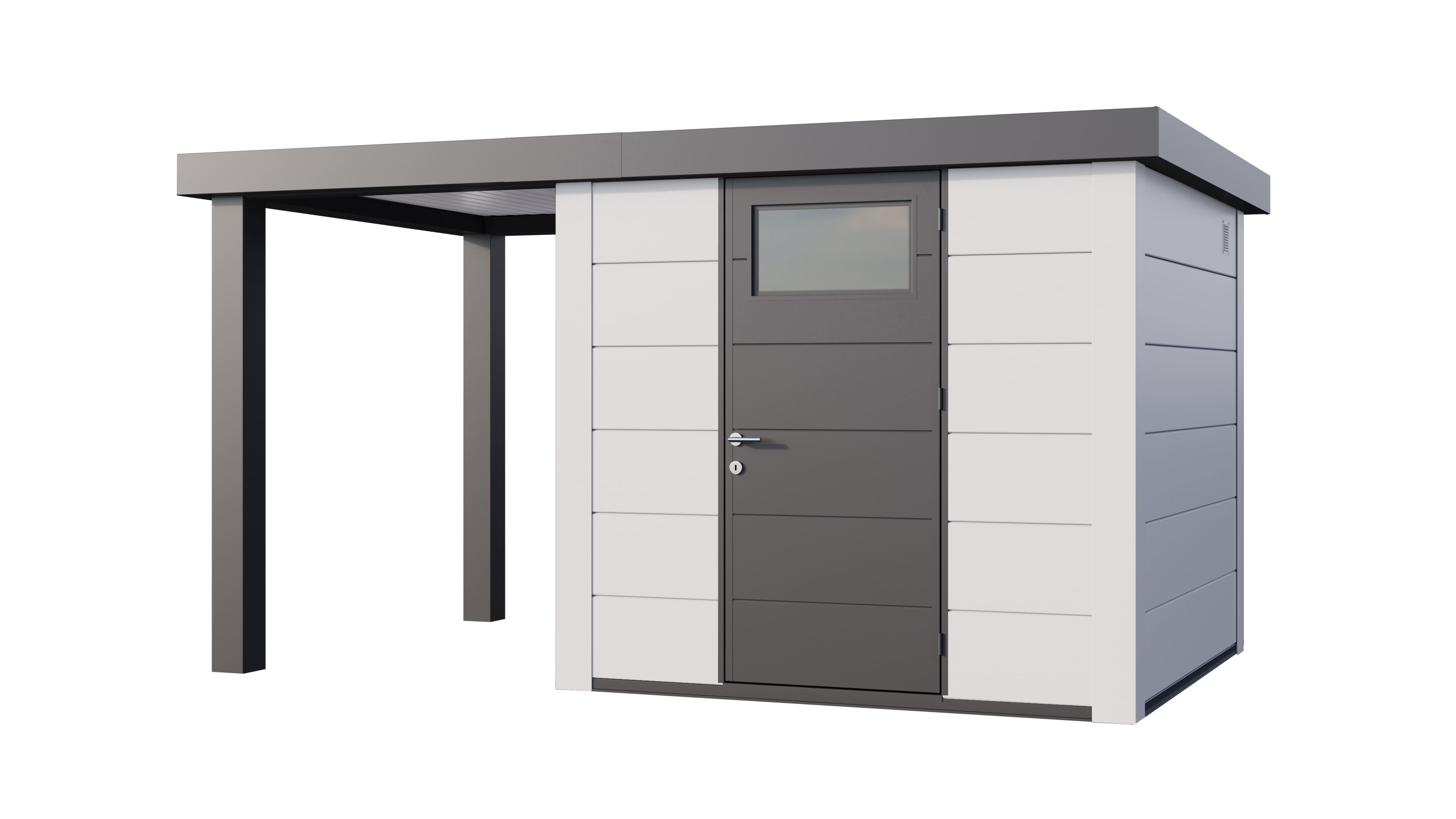 Telluria Classico 2424 tuinhuis inclusief open lounge - 406 x 238 cm - wit 