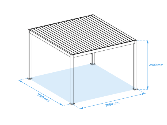 Mirador Deluxe overkapping - 300x300cm - Wit