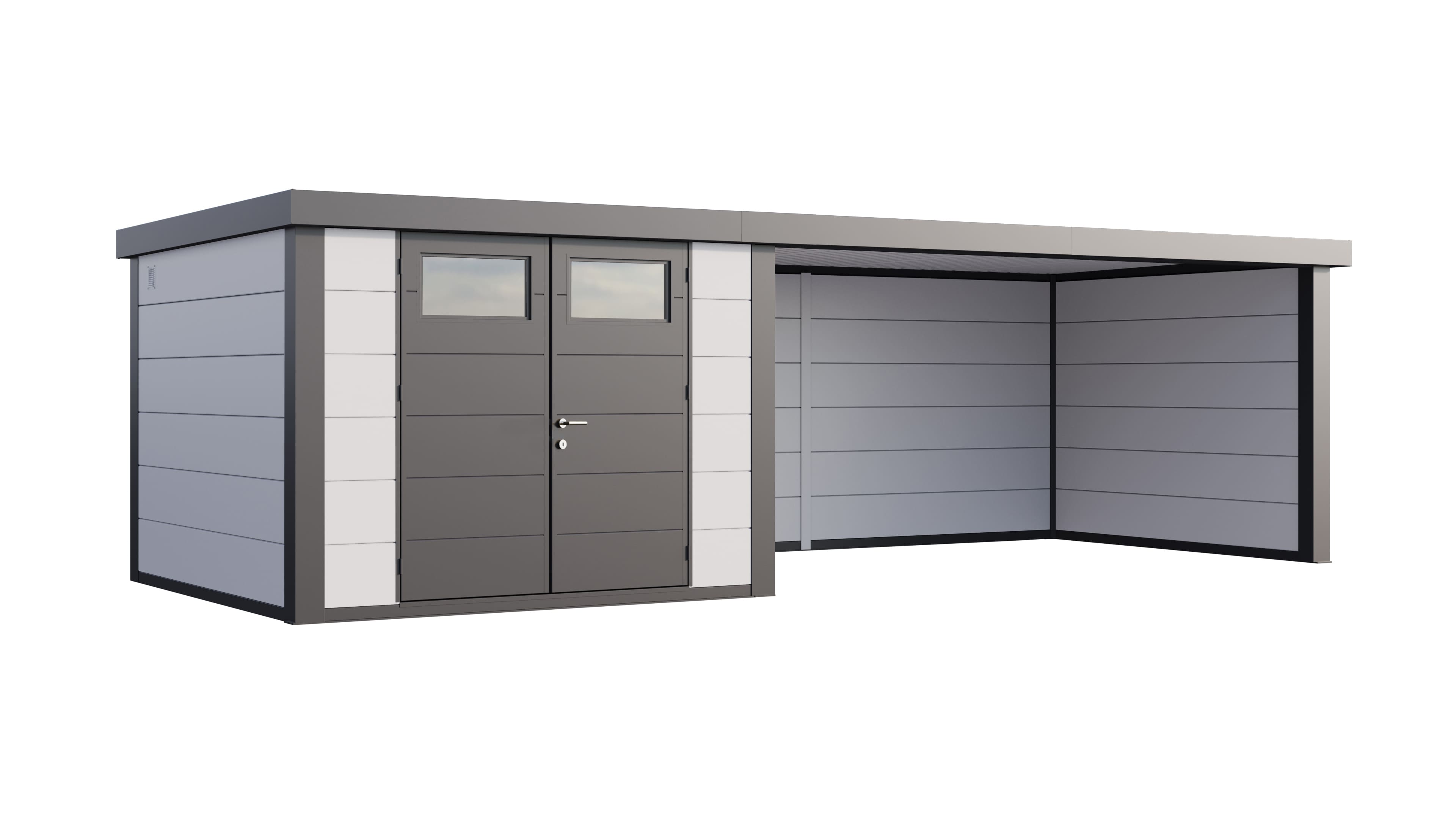 Telluria Classico 3030 tuinhuis inclusief dichte lounge - 762 x 298 cm - wit/antraciet