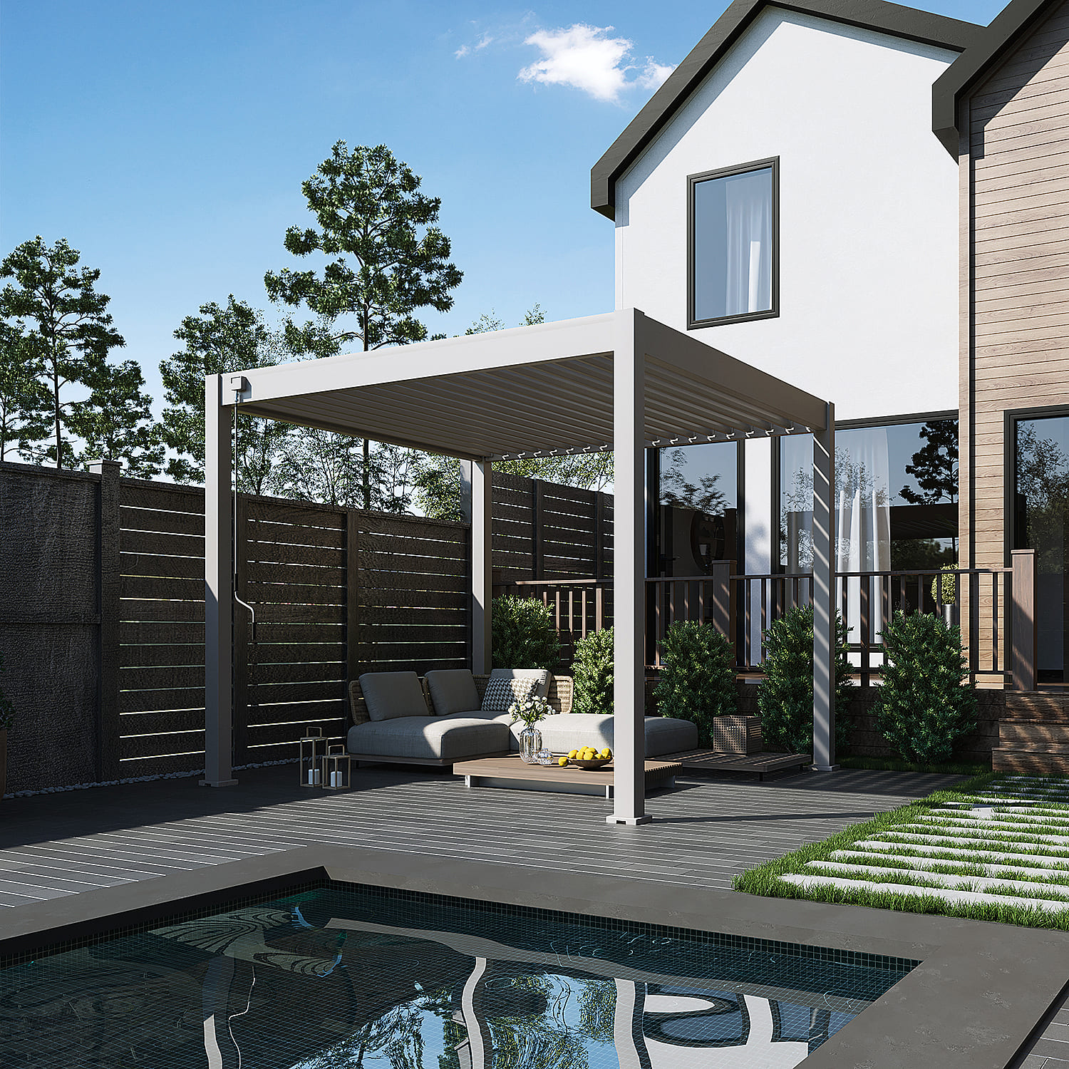 Orion Comfort overkapping - 300x300 cm - Kiezelgrijs