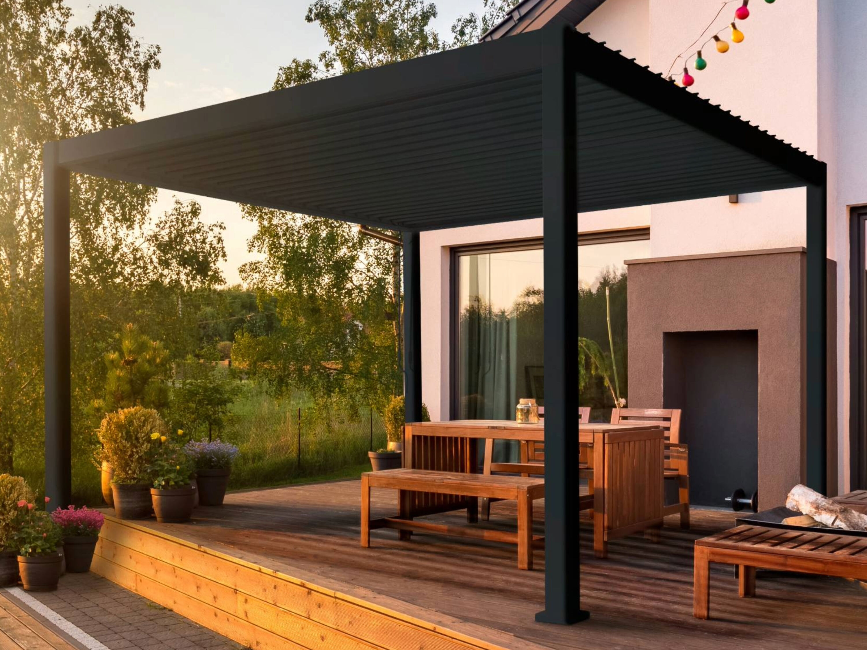 Mirador Deluxe overkapping - 360 x 360 cm - antraciet