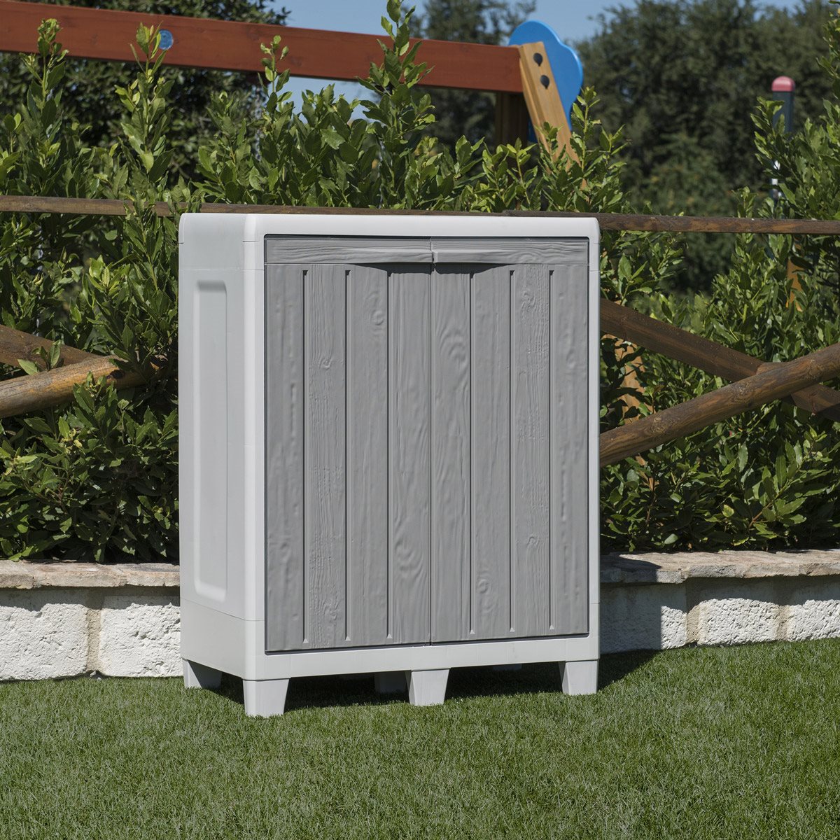 Toomax Florida XL opbergkast laag - lichtgrijs/donkergrijs