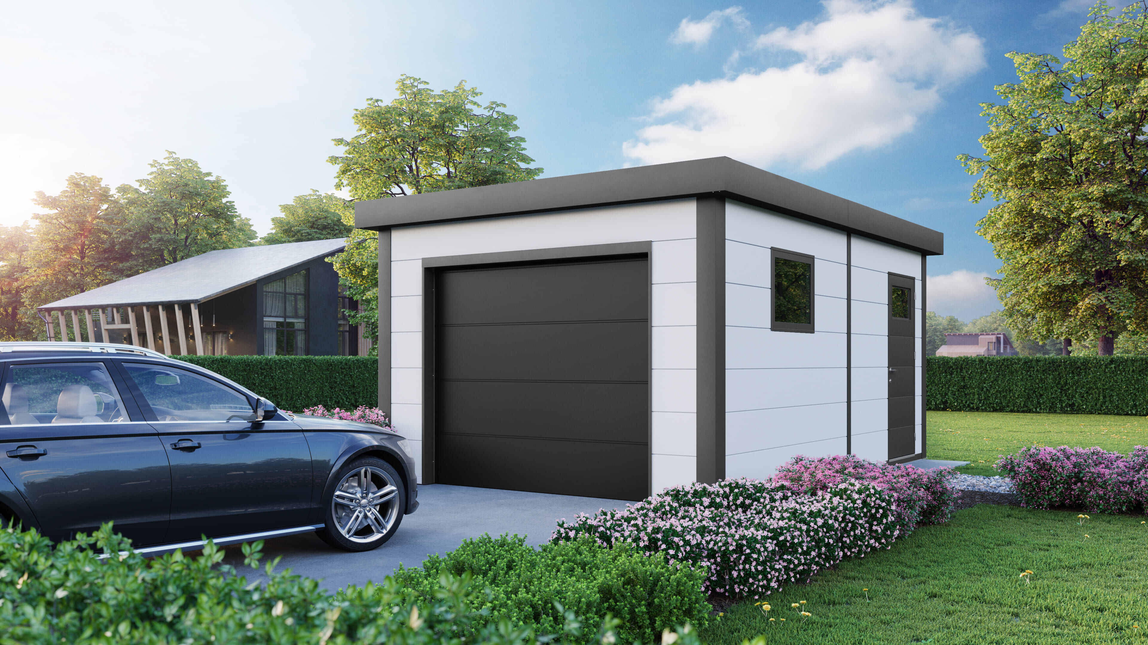Telluria Garage 3654 - 538 x 358 cm - wit/antraciet