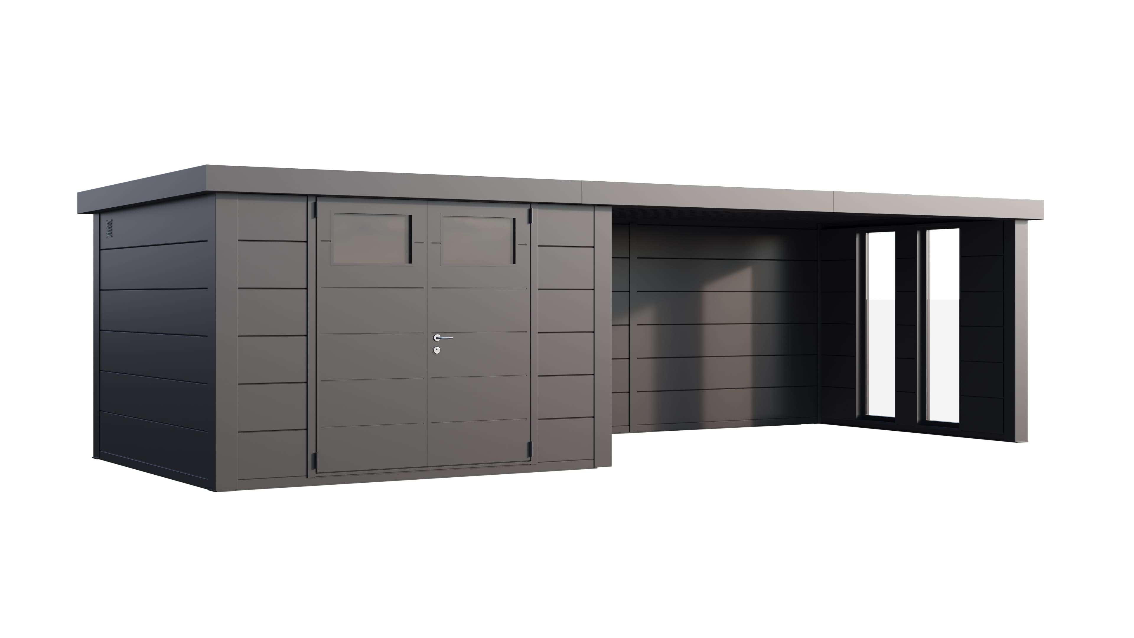 Telluria Classico 3030 tuinhuis inclusief dichte lounge - 642 x 298 cm - antraciet