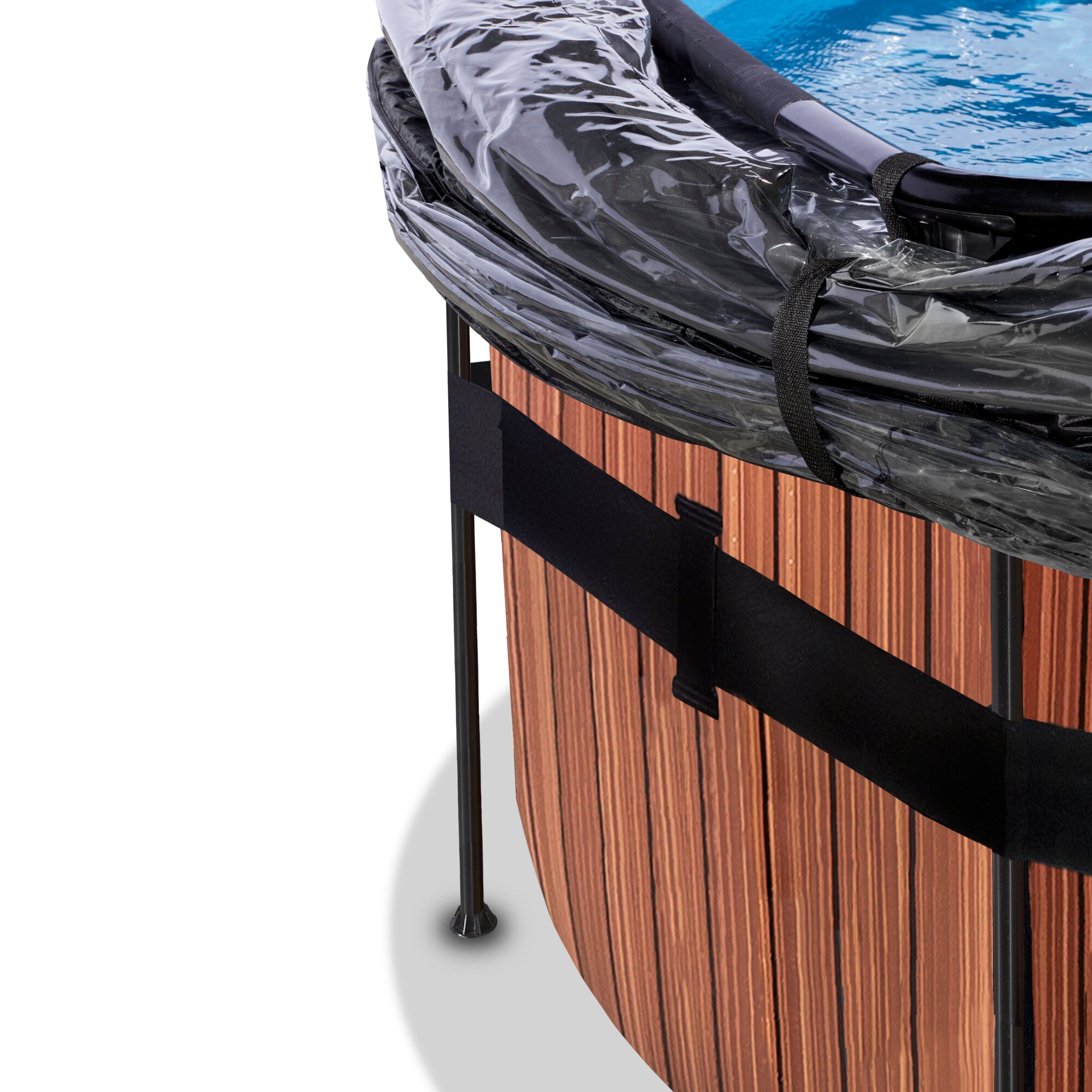 EXIT Wood zwembad Ø 427 x 122 cm met zandfilterpomp en overkapping EXIT Wood zwembad Ø 427 x 122 cm met zandfilterpomp en overkapping