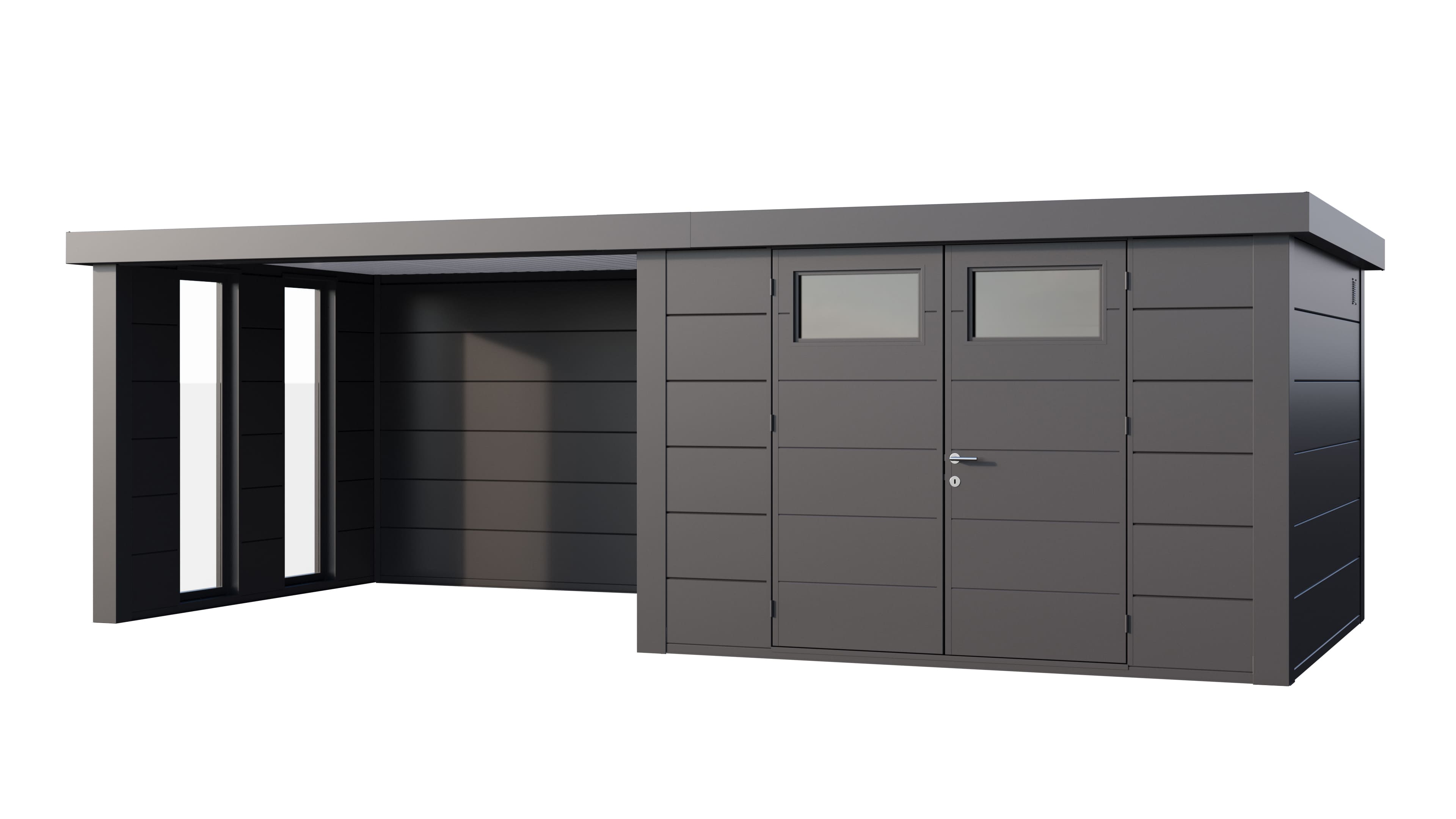 Telluria Classico 3030 tuinhuis inclusief dichte lounge - 642 x 298 cm - antraciet