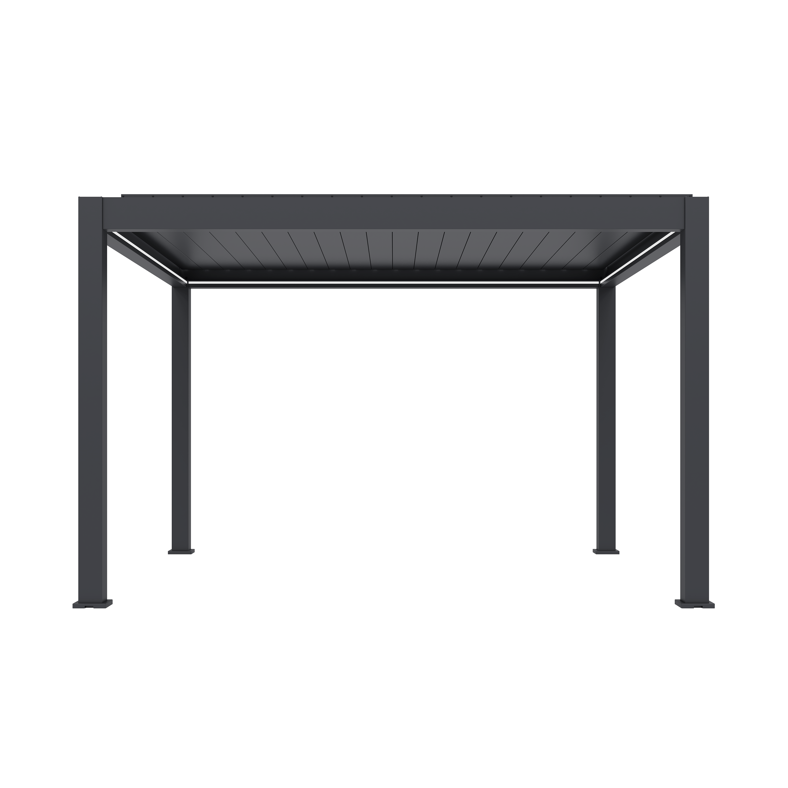 Orion Prestige overkapping - E-LED met elektrisch lamellendak en LED verlichting - 360x400 cm - Antraciet