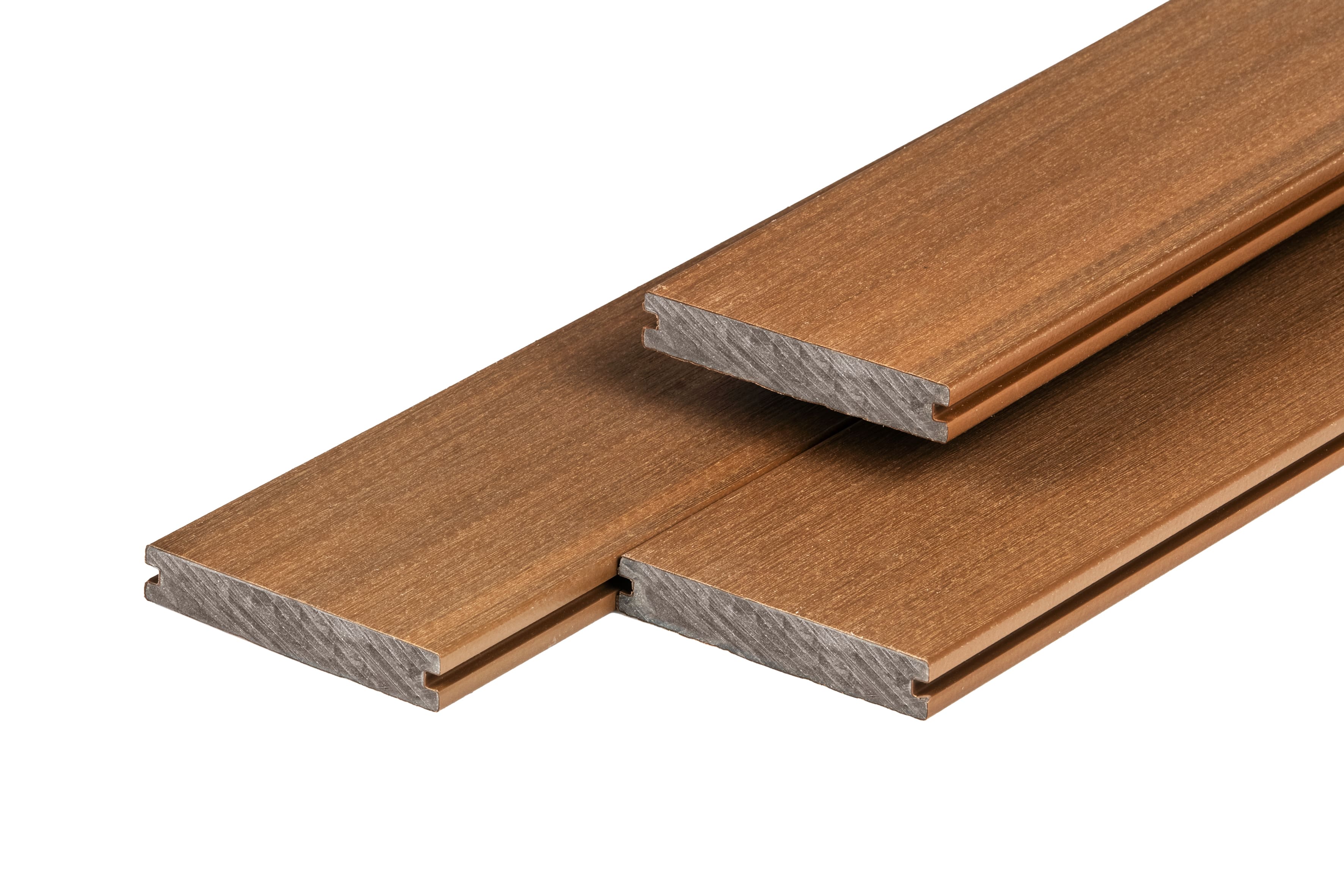 PuraShield vlonderplank composiet - 500 cm - Massief - Voor clips - 13,8 cm breed - Teak