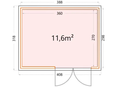 Telluria Classico 3930 tuinhuis - 388 x 298 cm - wit/antraciet