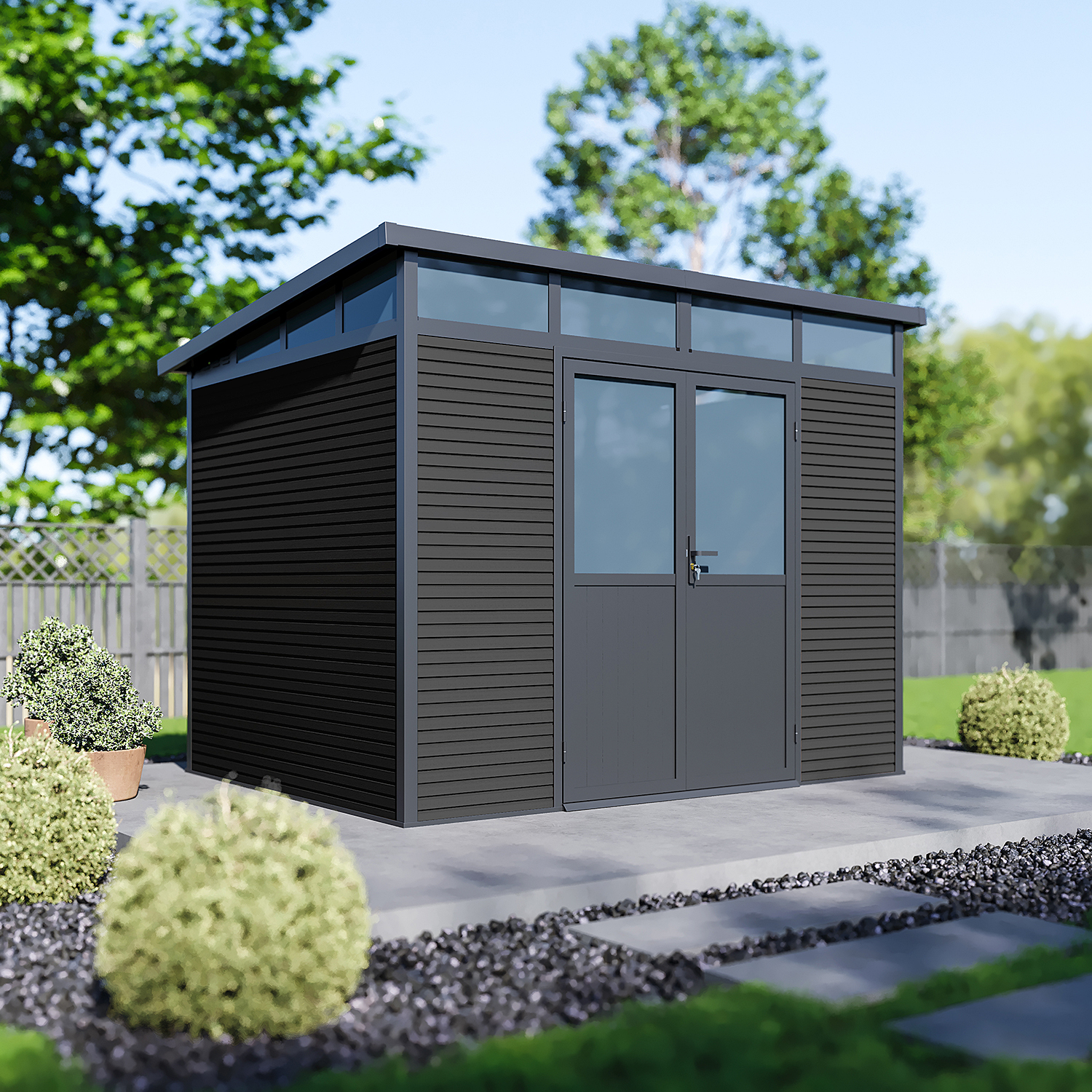 Orion tuinhuis - WPC & Aluminium - 278x218 cm - Antraciet