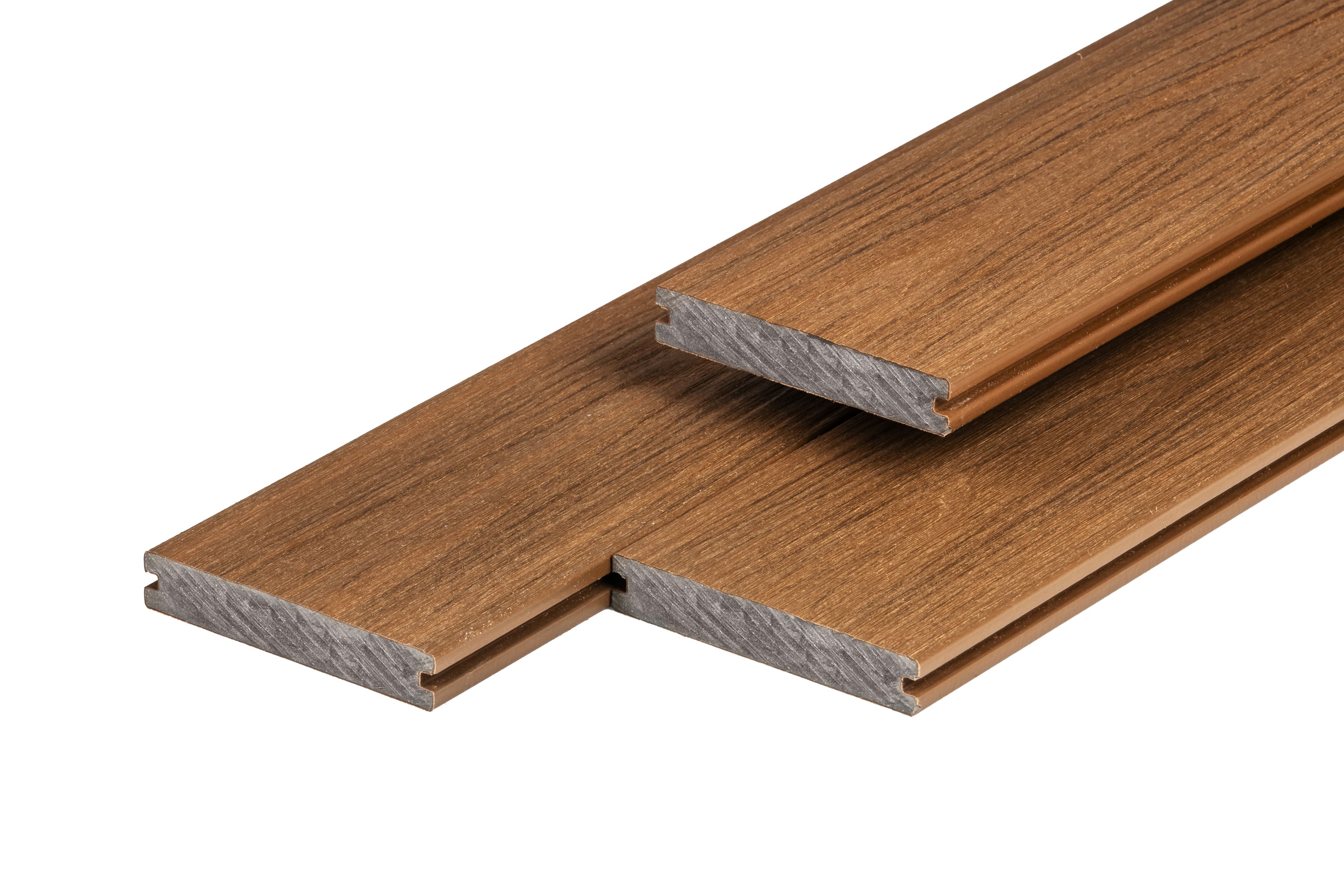 PuraShield vlonderplank composiet - 500 cm - Massief - Voor clips - 13,8 cm breed - Teak