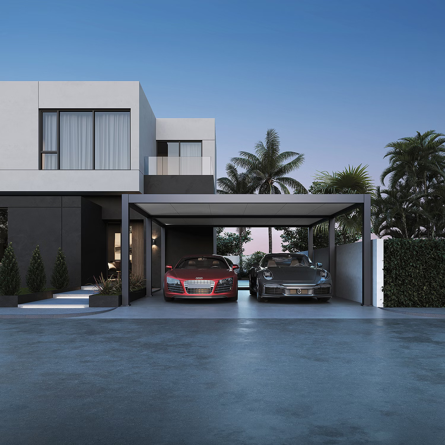 Orion carport - 600x530 cm - Antraciet 