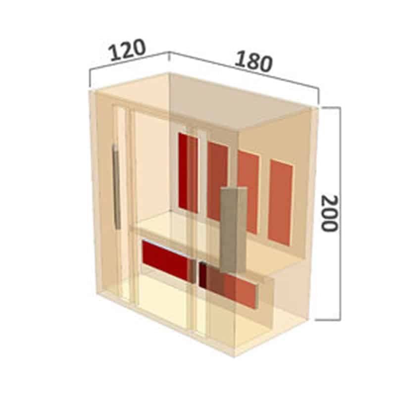 Novum Health Company 7 - Vierpersoons infrarood sauna - met Fulls Spectrum stralers