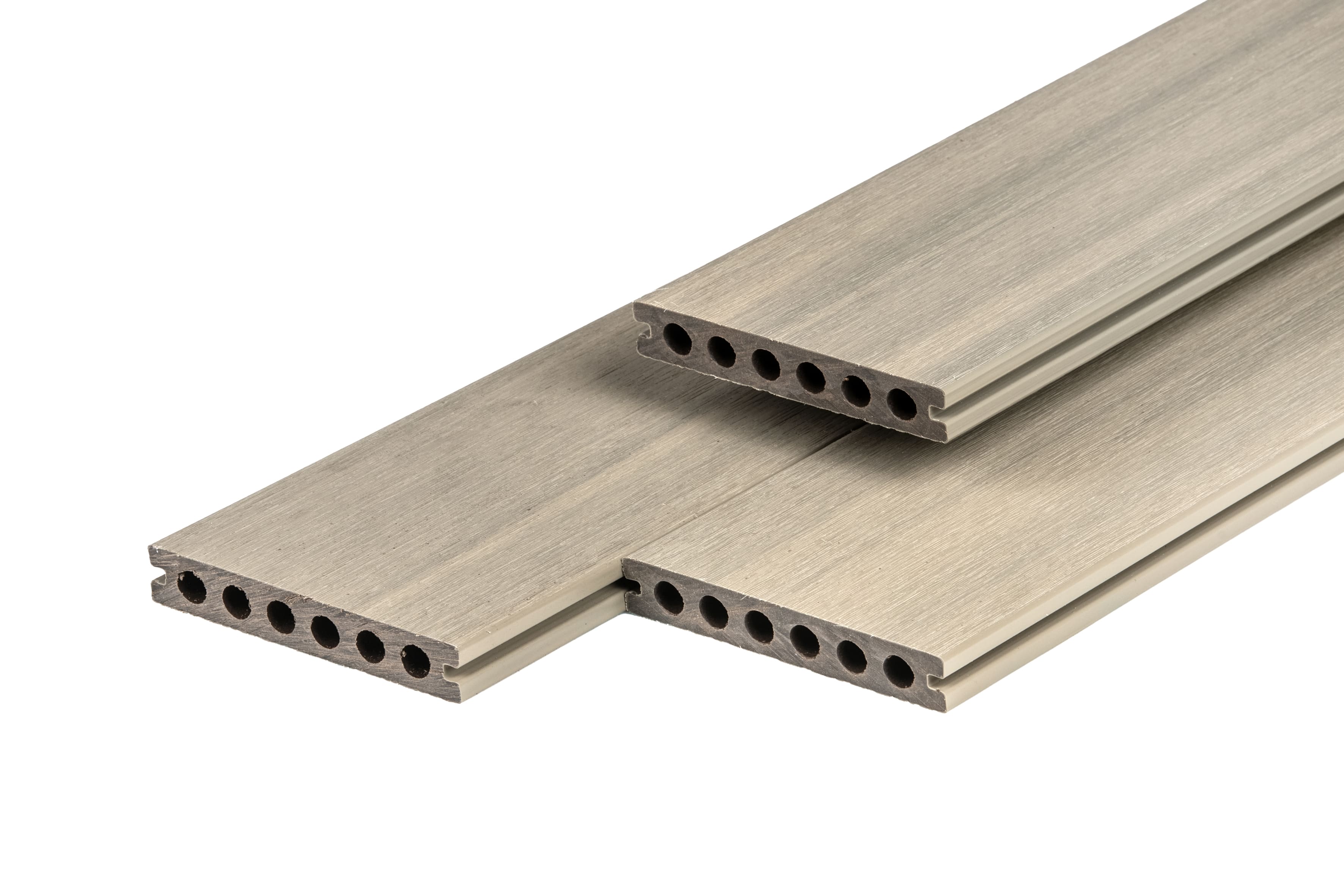 PuraShield vlonderplank composiet - 400 cm - Semi-massief - Voor clips - 13,8 cm breed - Lichtgrijs