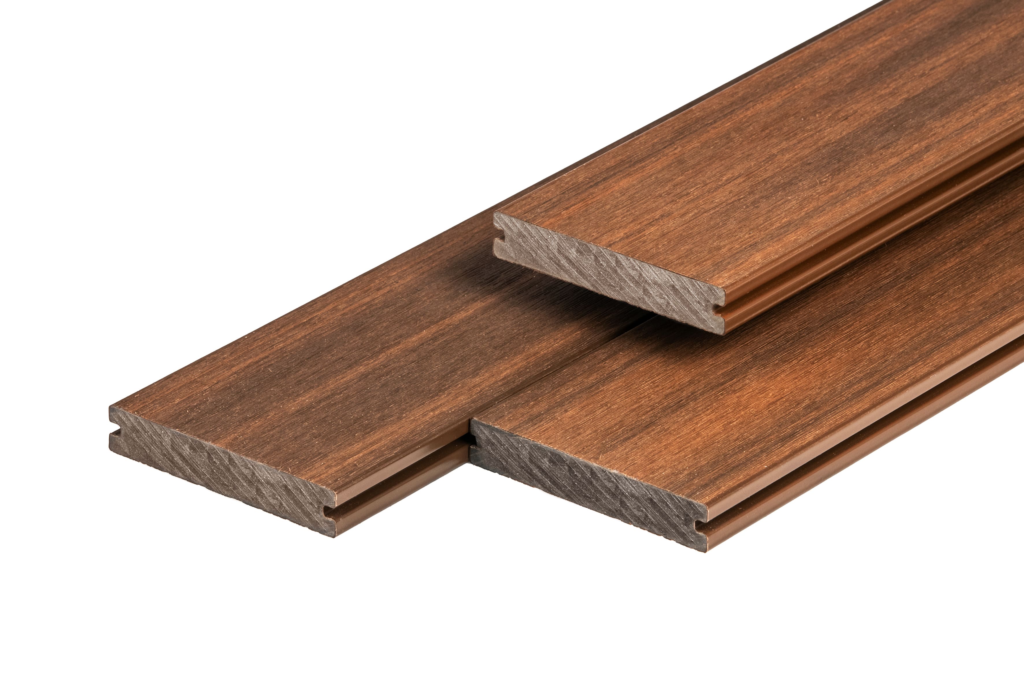 PuraShield vlonderplank composiet - Massief - Voor clips - 400 cm - Donkerbruin