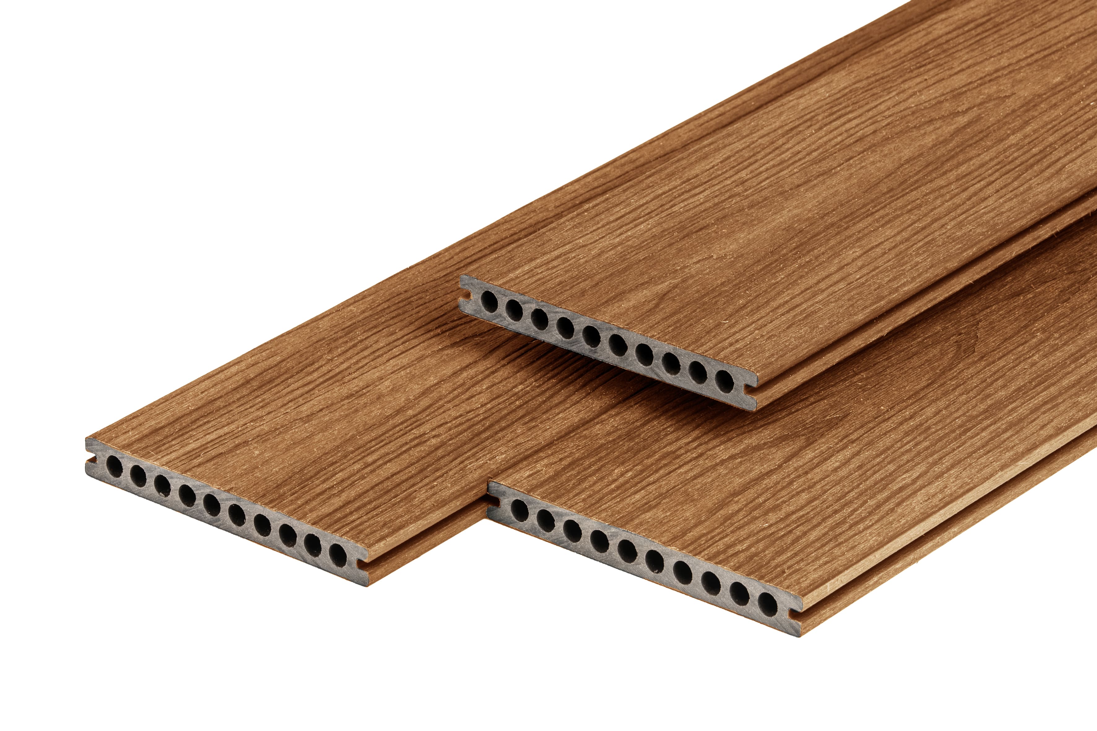 PuraShield vlonderplank composiet - 300 cm - Semi-massief - Voor clips - 21 cm breed - Teak