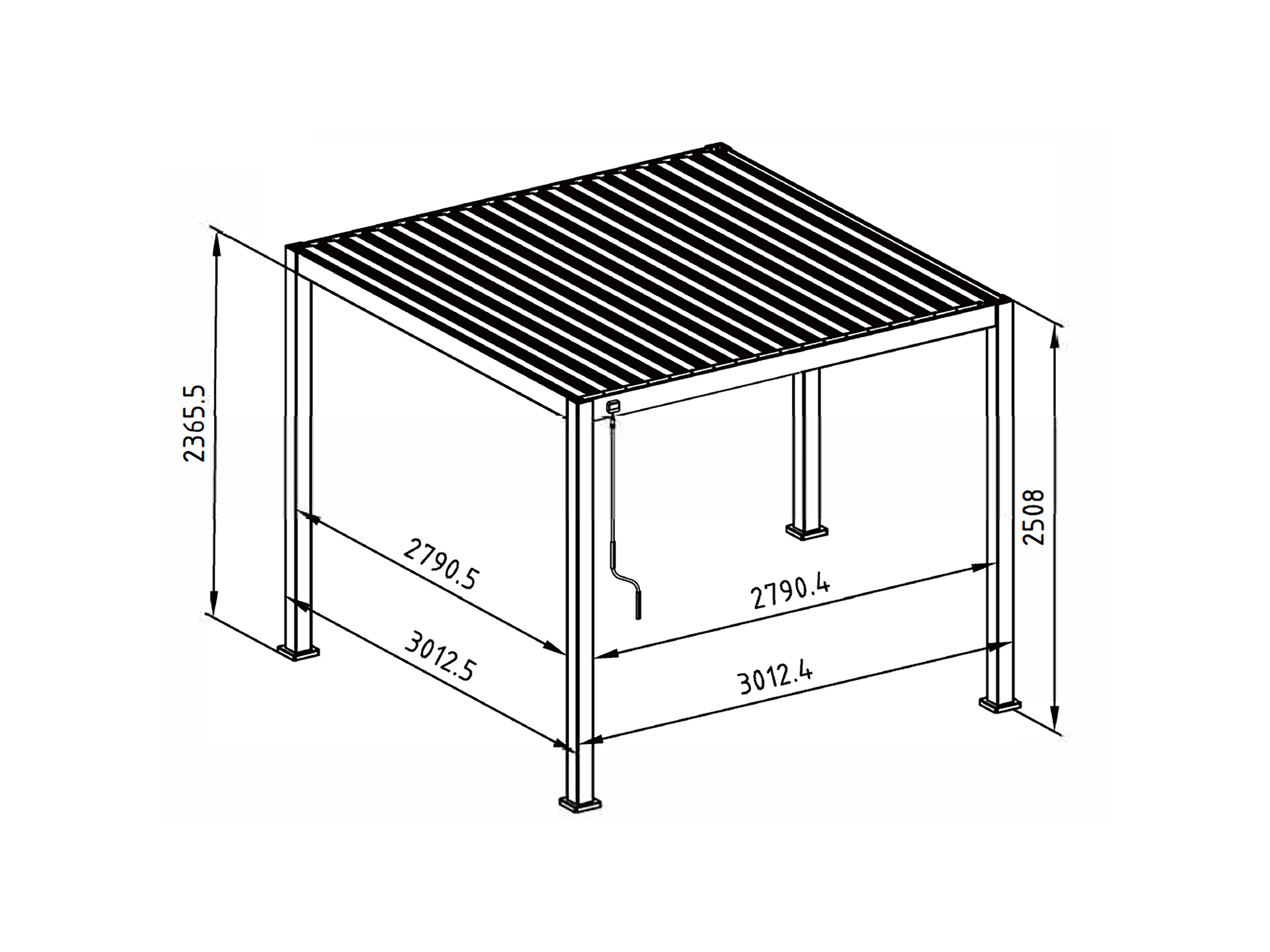 Mirador Deluxe overkapping - 300 x 300 cm - antraciet Mirador Deluxe overkapping - 300 x 300 cm - antraciet
