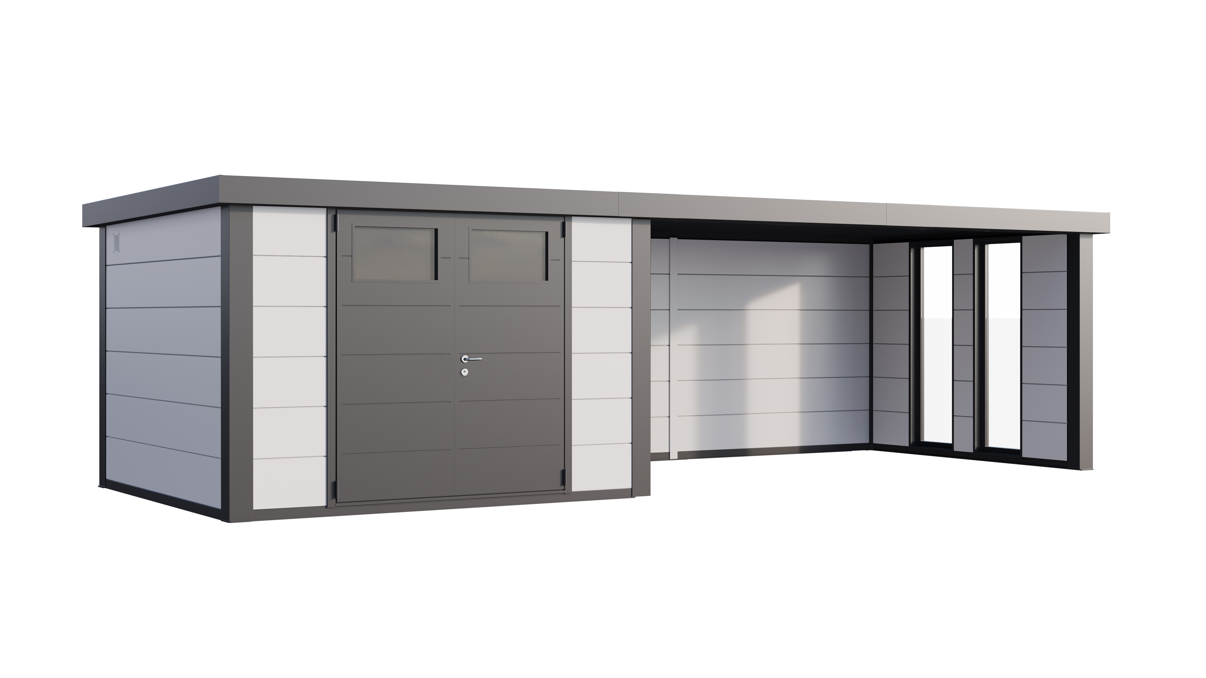 Telluria Classico 3330 tuinhuis - Inclusief dichte lounge rechts - 792 x 298 cm - wit/antraciet
