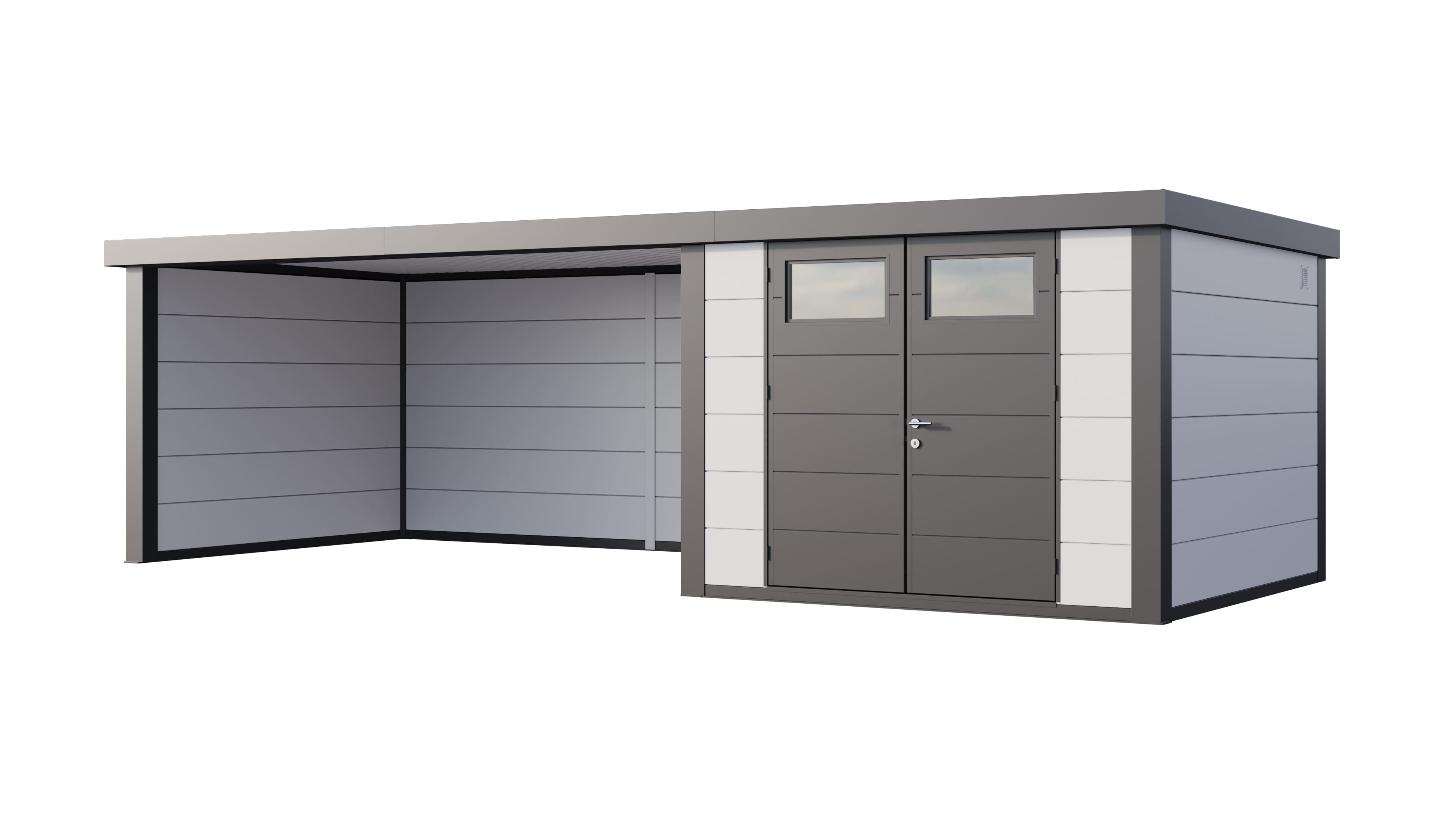 Telluria Classico 3030 tuinhuis inclusief dichte lounge - 762 x 298 cm - wit/antraciet