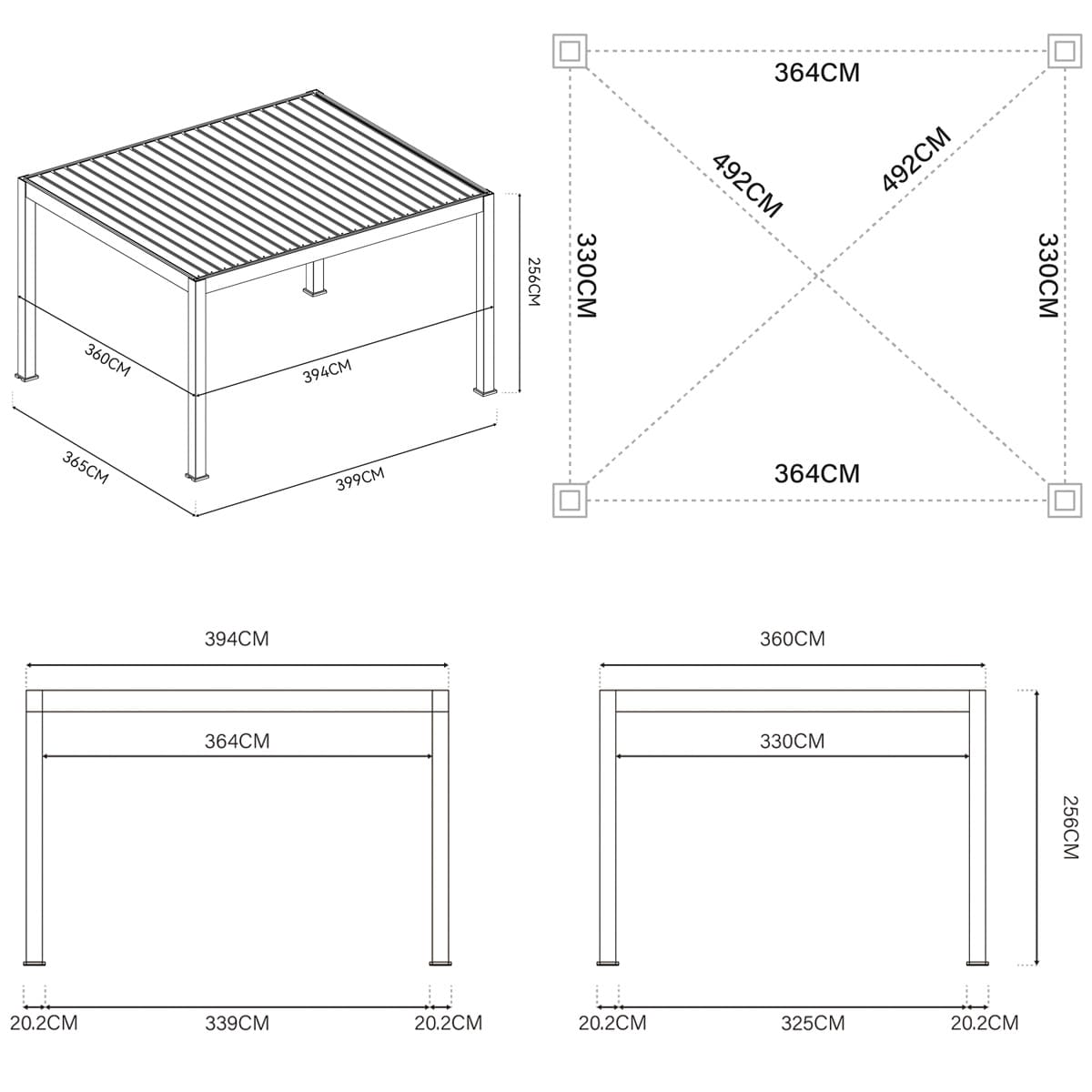 Orion Prestige elektrische overkapping E-LED - 360 x 400 - antraciet - inclusief zonwering en LED verlichting Orion Prestige elektrische overkapping E-LED - 360 x 400 - antraciet - inclusief zonwering en LED verlichting