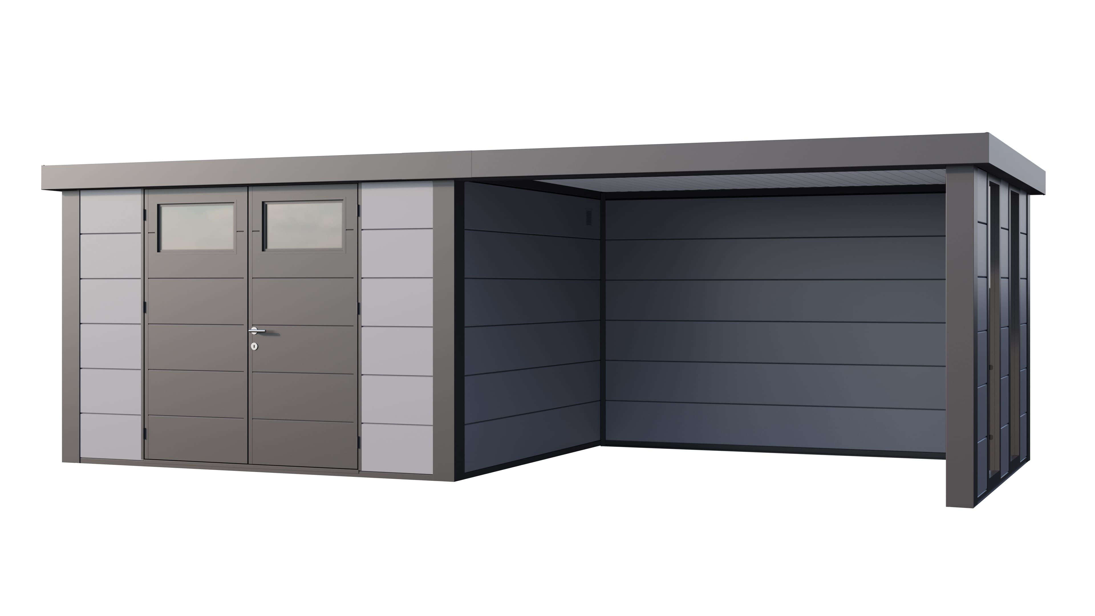 Telluria Classico 3330 tuinhuis inclusief dichte lounge - 672 x 298 cm - lichtgrijs/antraciet