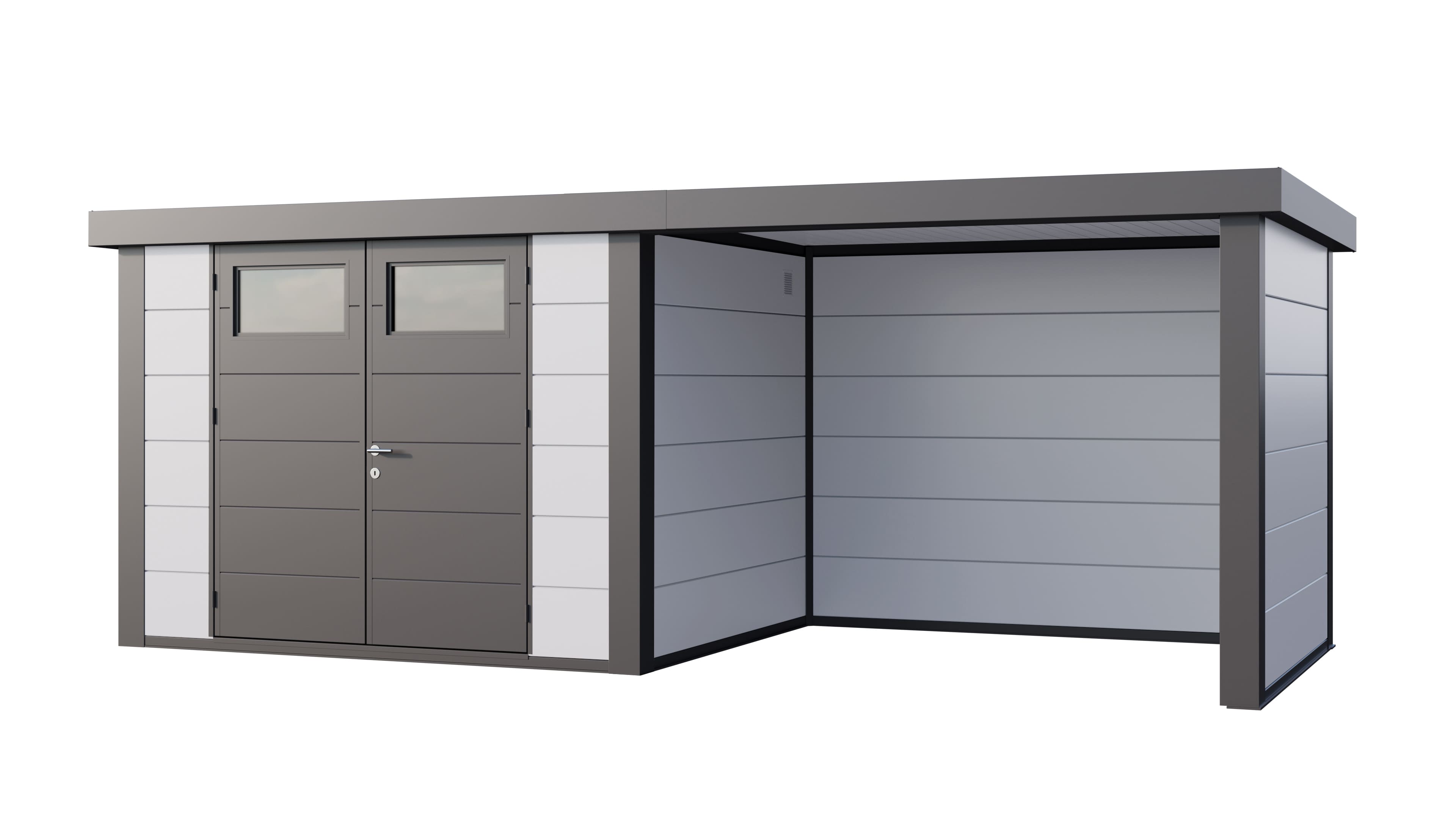 Telluria Classico 3024 tuinhuis inclusief dichte lounge - 582 x 238 cm - wit/antraciet