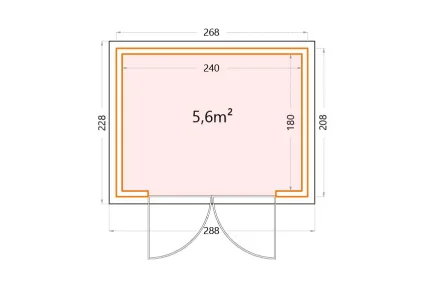 Telluria Classico 2721 tuinhuis - 268 x 208 cm - wit