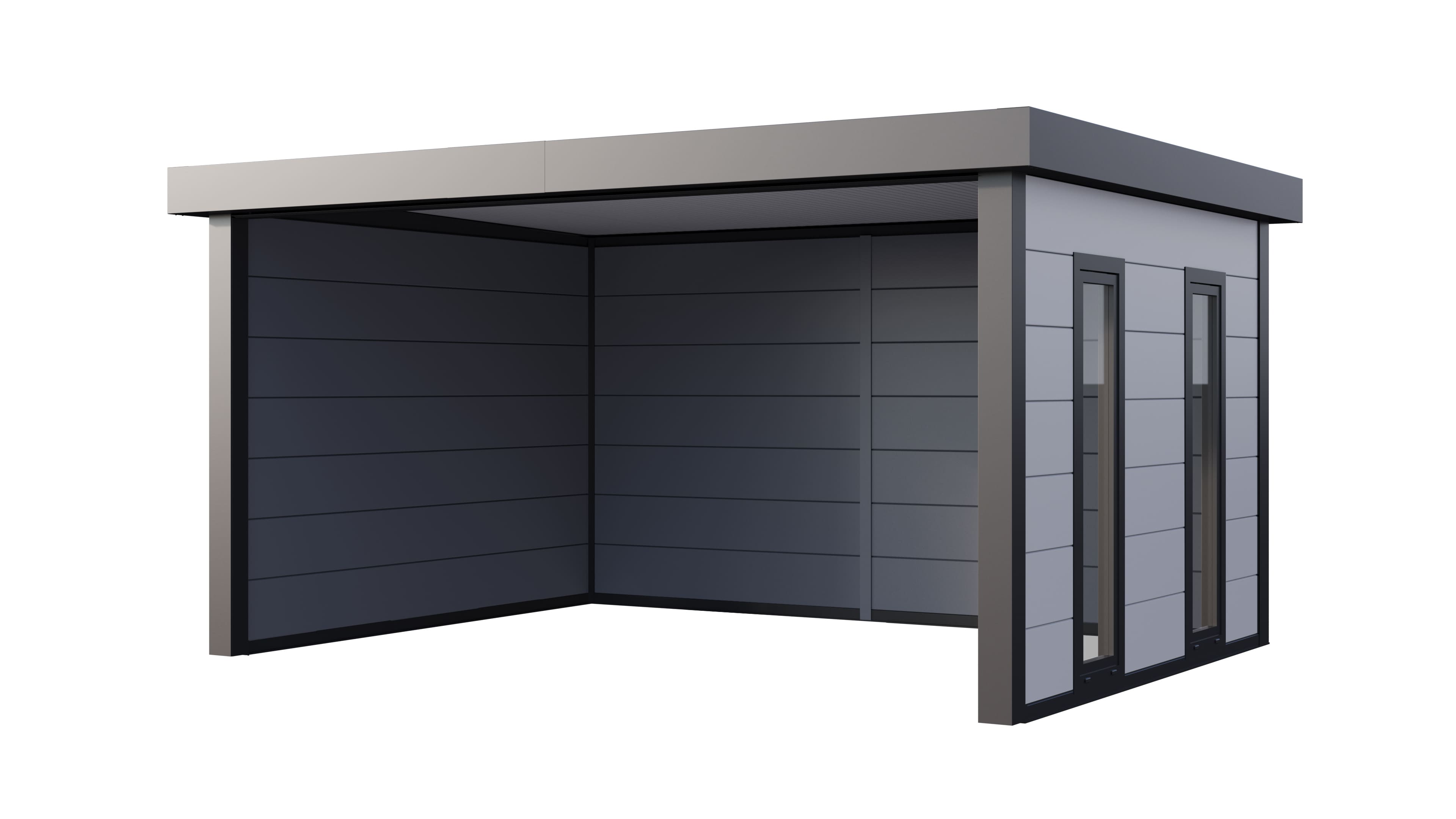 Telluria Singolo 4836 tuinhuis - 478 x 358 cm - wit - ramen rechts - inclusief elektriciteitskit en verlichting