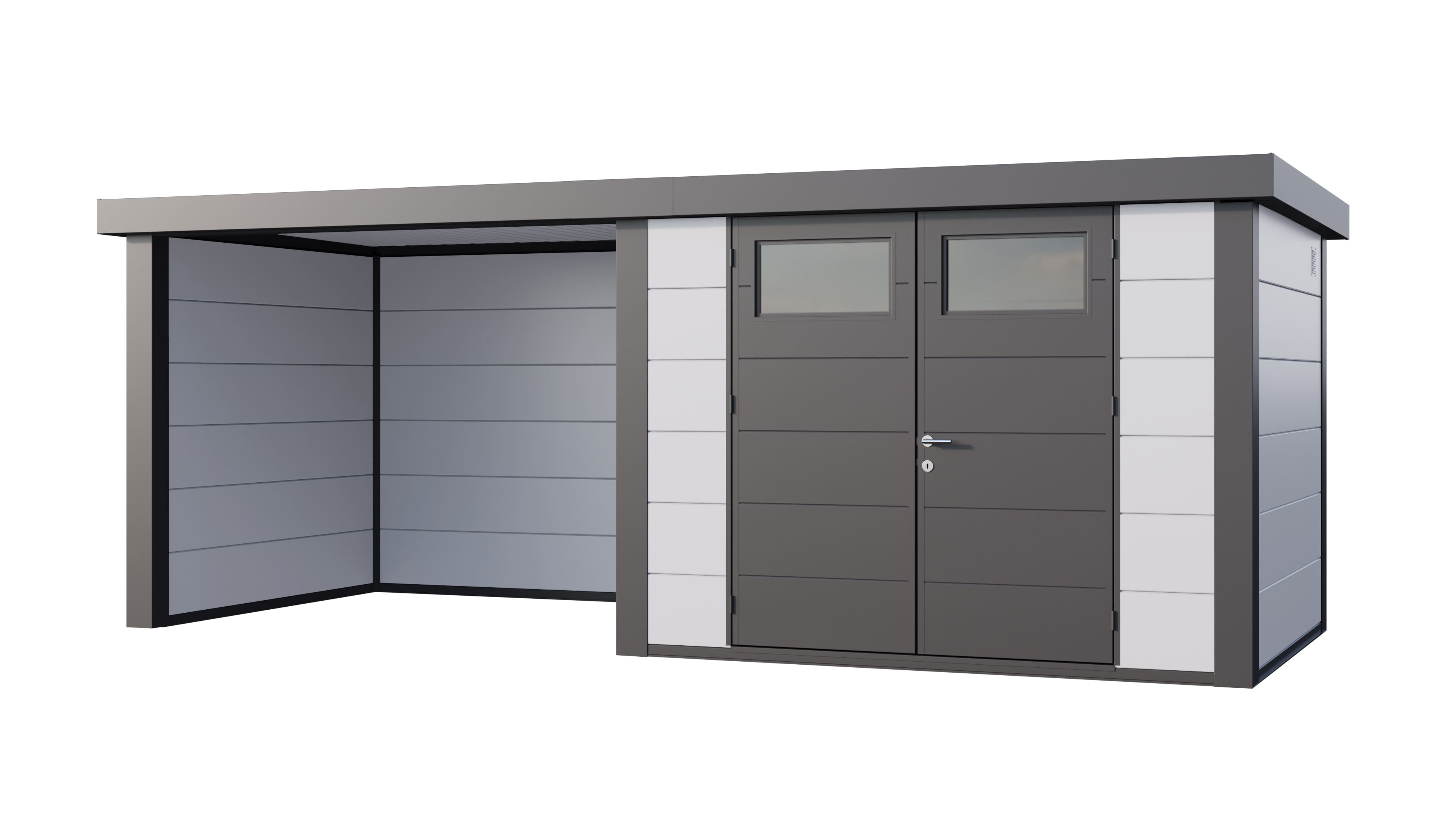 Telluria Classico 3024 tuinhuis inclusief dichte lounge - 582 x 238 cm - wit/antraciet