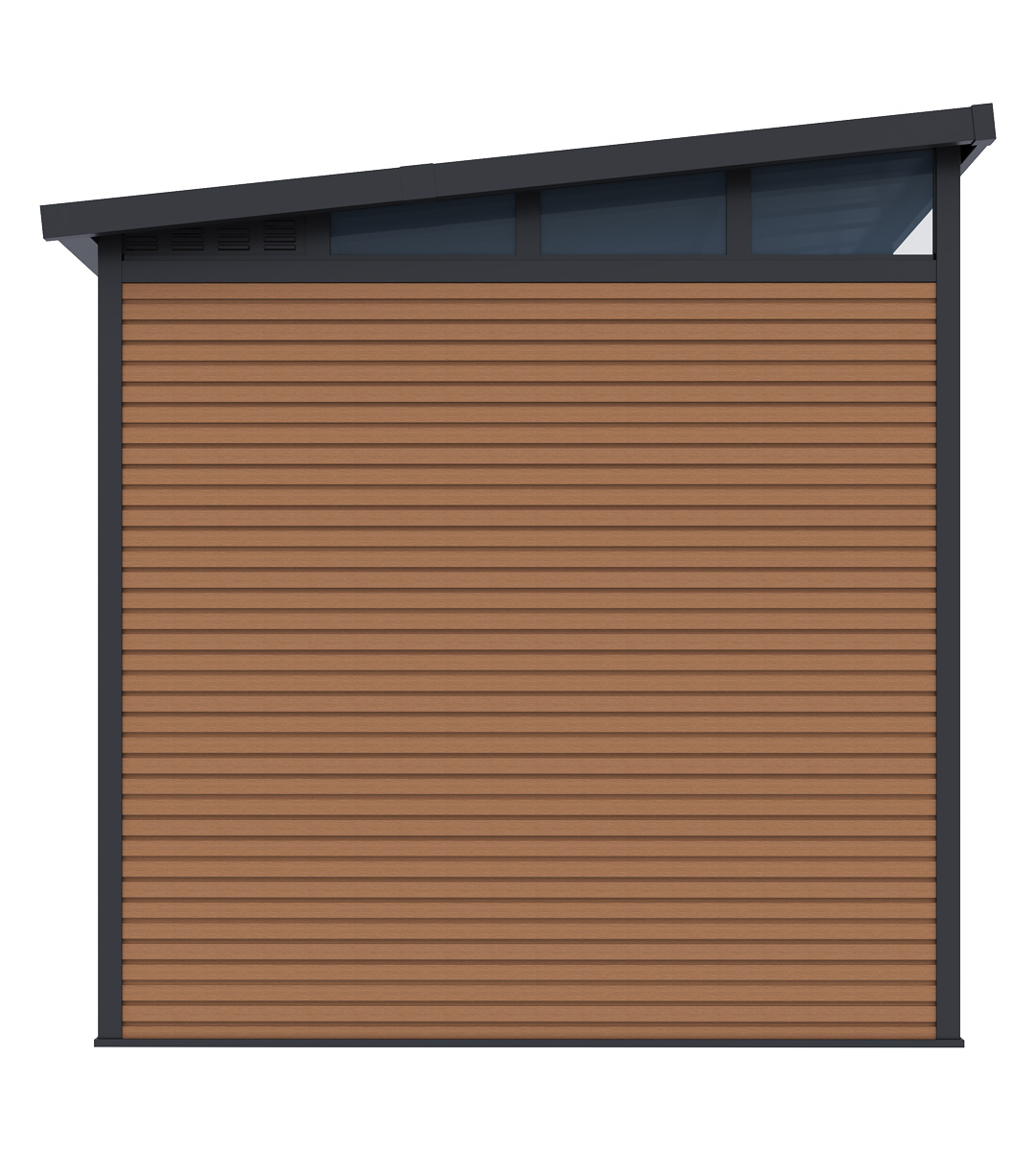 Orion tuinhuis - WPC & Aluminium - 278x218 cm - Antraciet / Wood