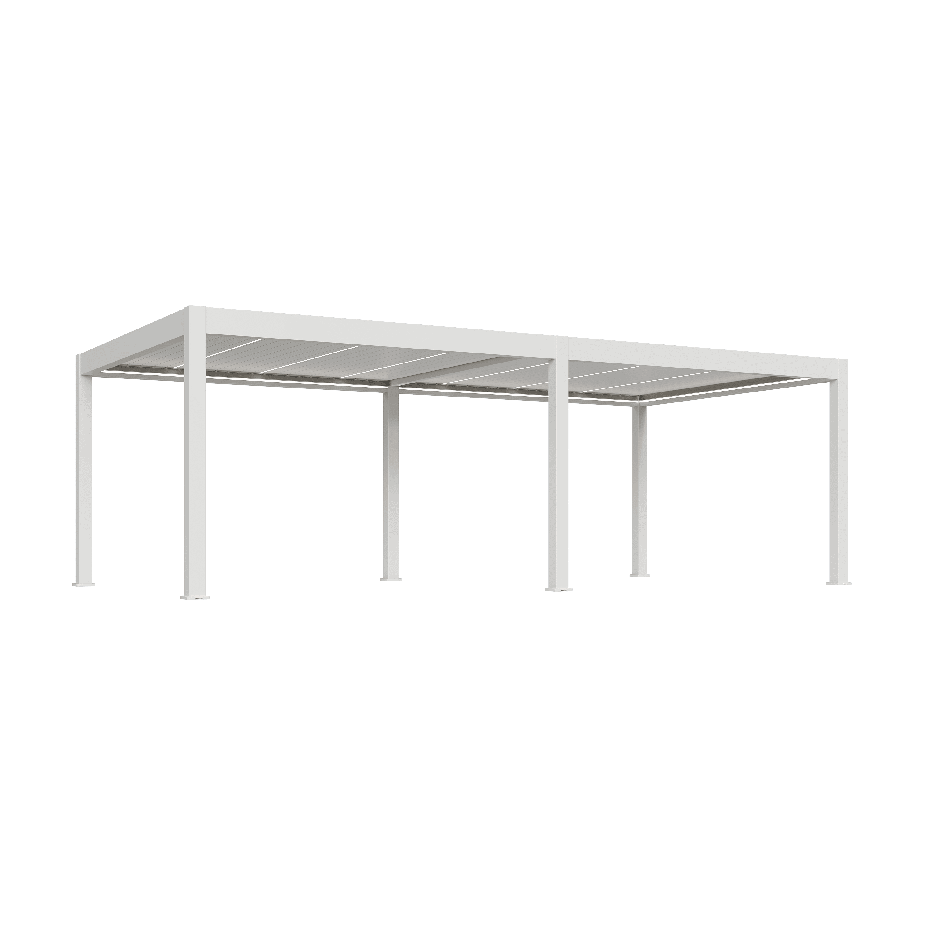 Orion Prestige overkapping - E-LED - 400x800 cm - Wit - Met elektrisch lamellendak en LED