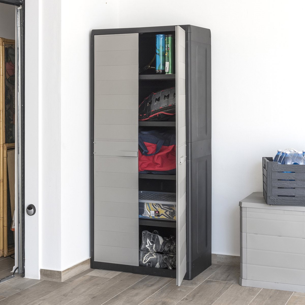 Toomax Elegance XL opbergkast hoog- lichtgrijs/antraciet