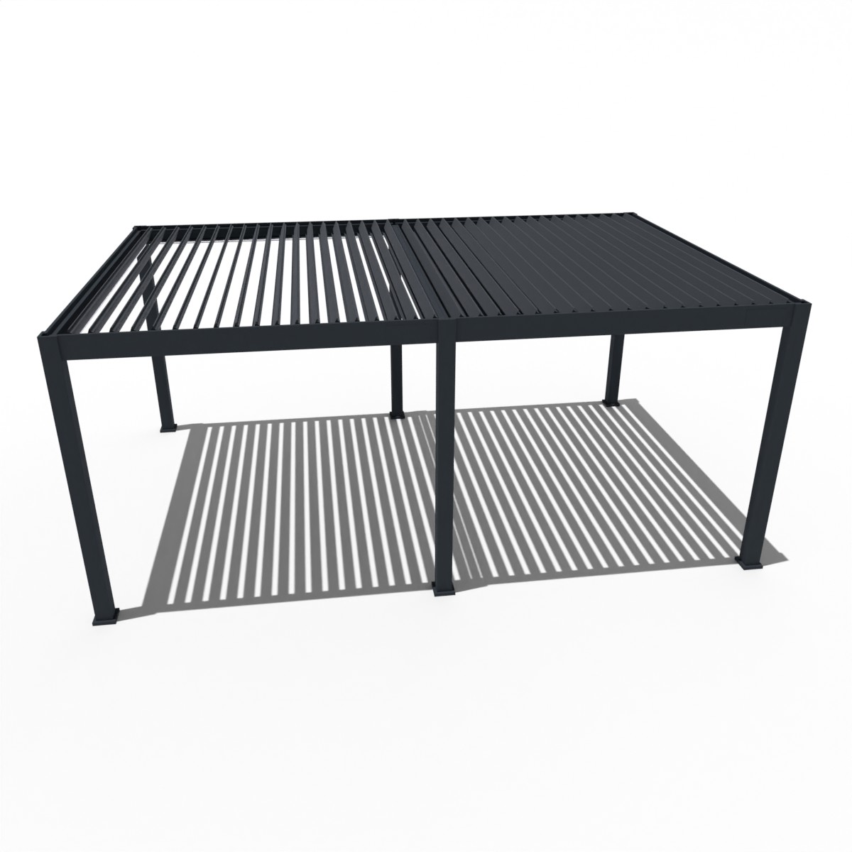 Orion Premium overkapping - E-LED - 400x600 cm - Antraciet - met elektrisch lamellendak en LED 