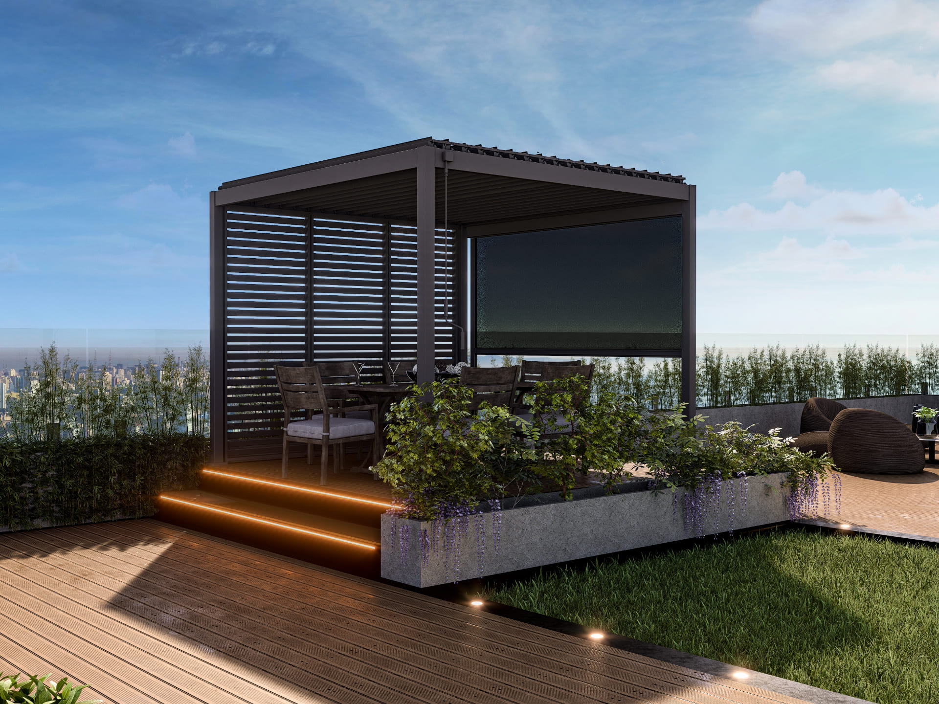 Mirador Deluxe overkapping - 300 x 300 cm - antraciet Mirador Deluxe overkapping - 300 x 300 cm - antraciet