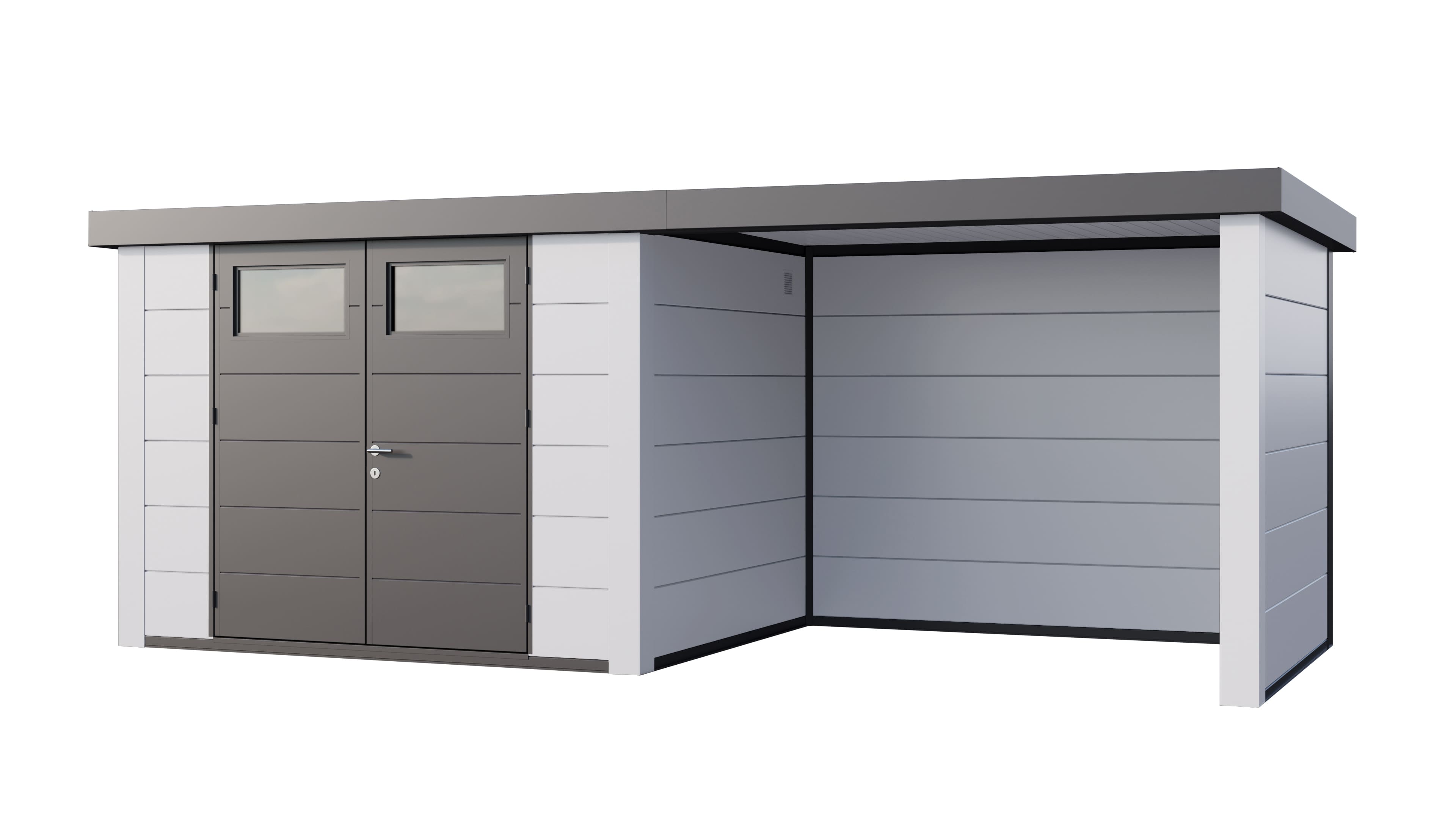 Telluria Classico 3024 tuinhuis inclusief dichte lounge - 582 x 238 cm - wit